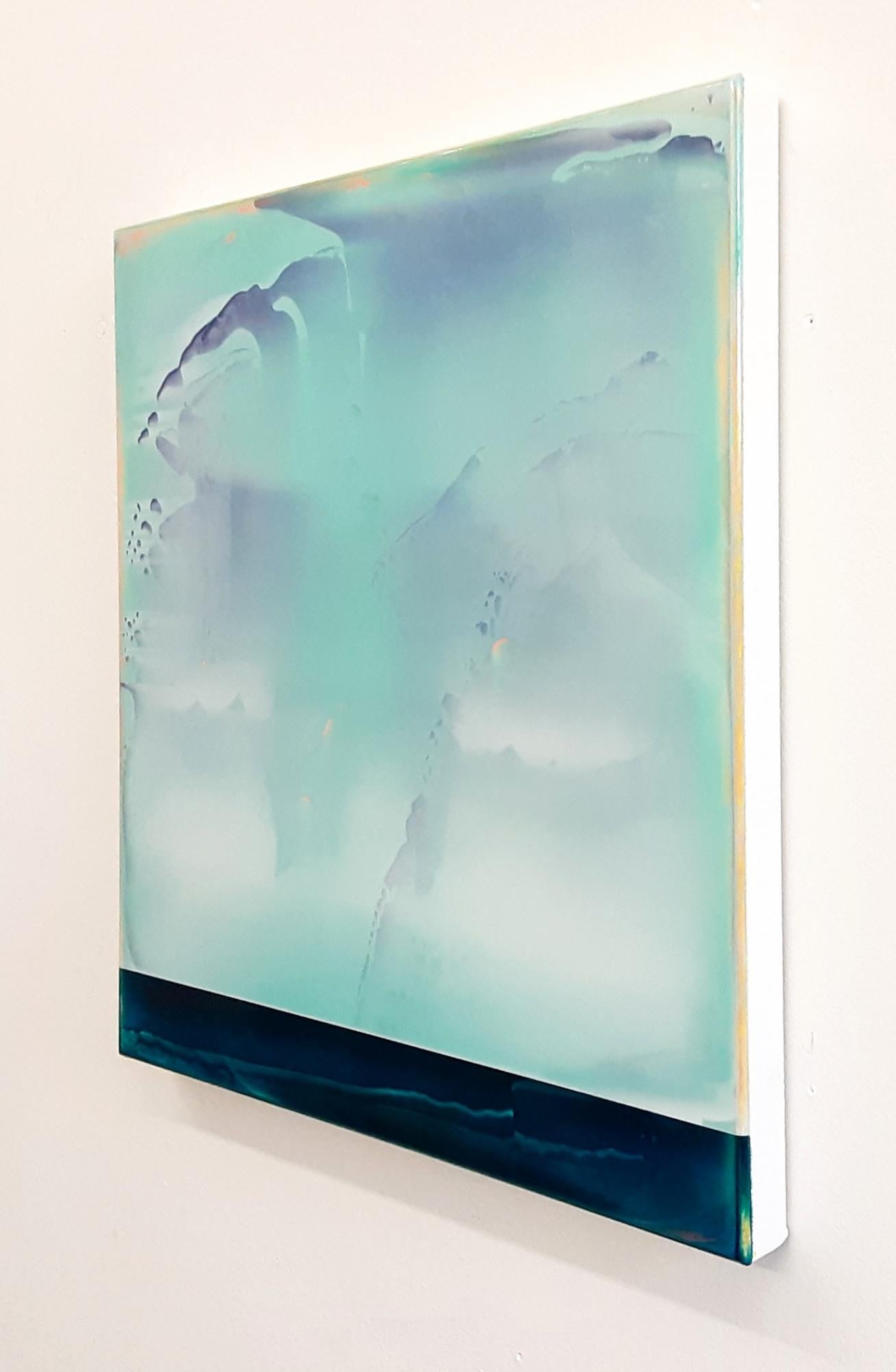 Lucent (3/19) by James Lumsden - Abstract colour painting, green and light blue For Sale 4