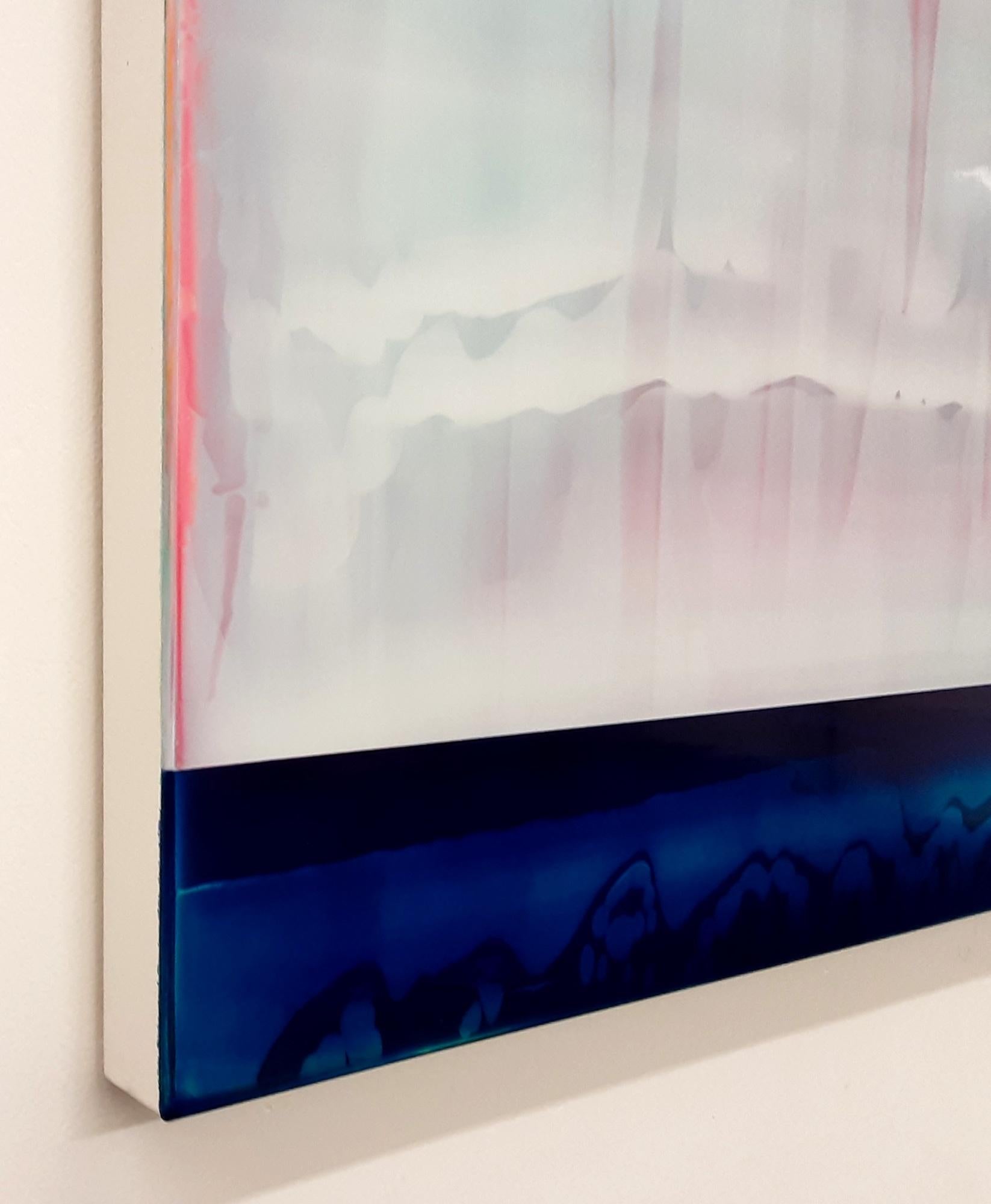 Lucent (4/19) by James Lumsden - Abstract colour painting, pink and light blue For Sale 10