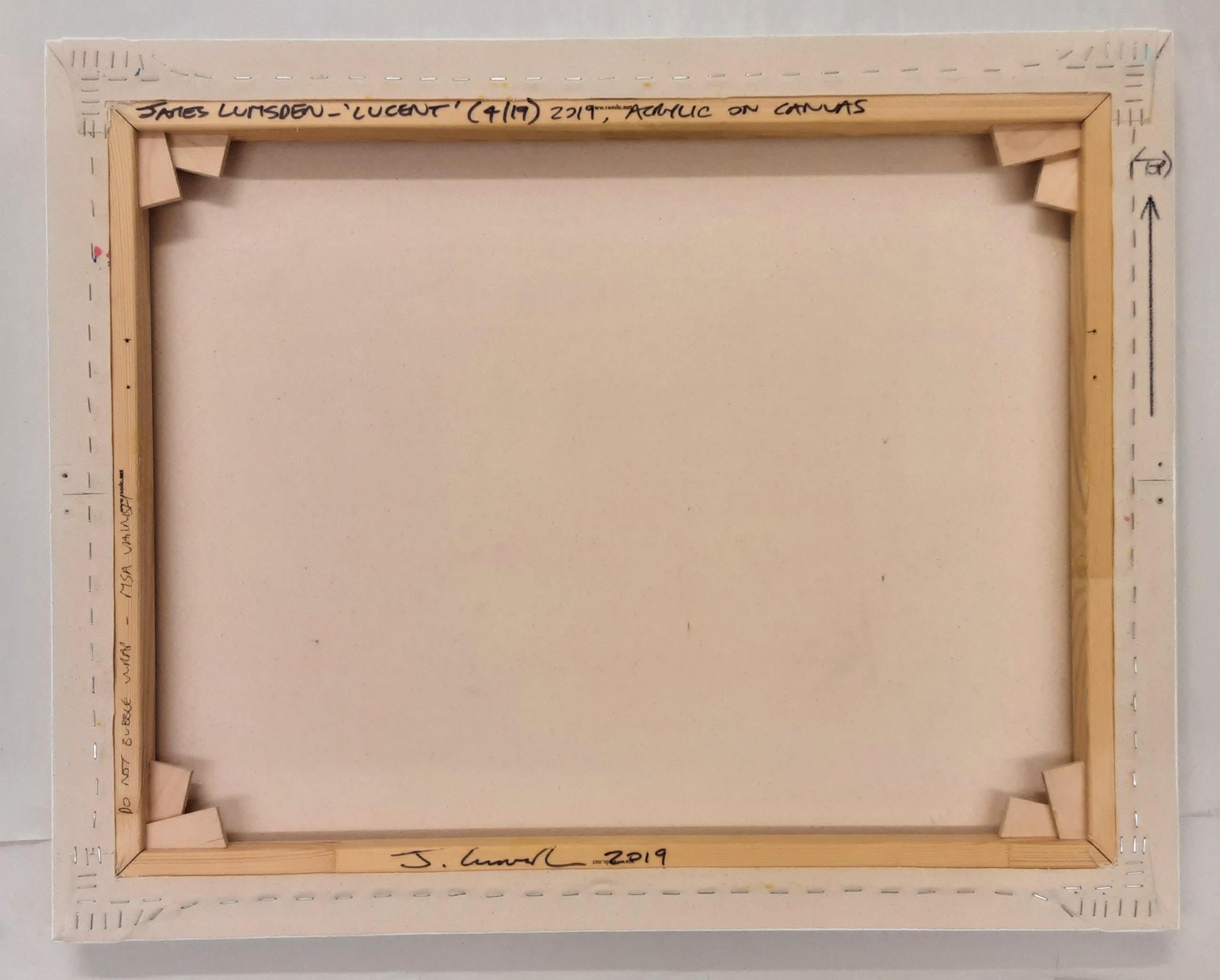 Lucent (4/19) by James Lumsden - Abstract colour painting, pink and light blue For Sale 11