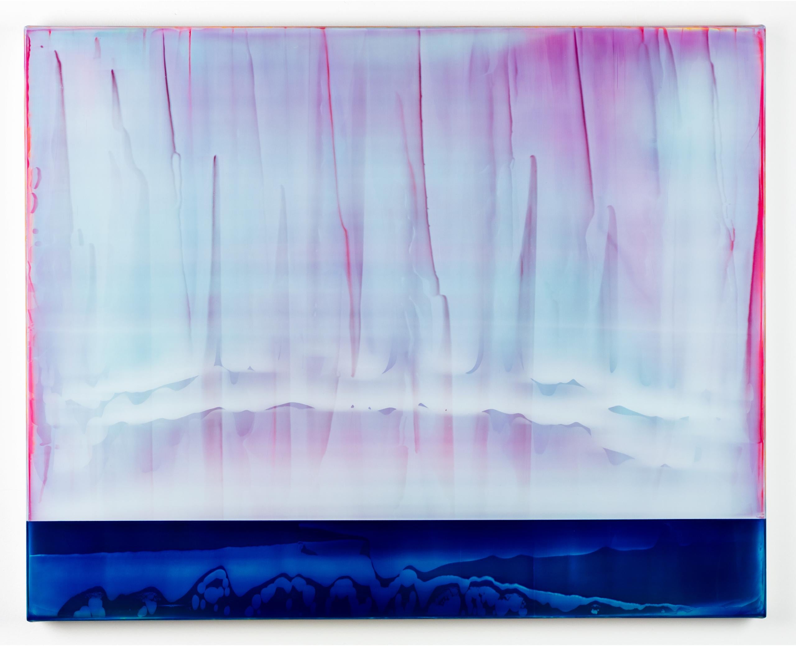 Lucent (4/19) by James Lumsden - Abstract colour painting, pink and light blue For Sale 1