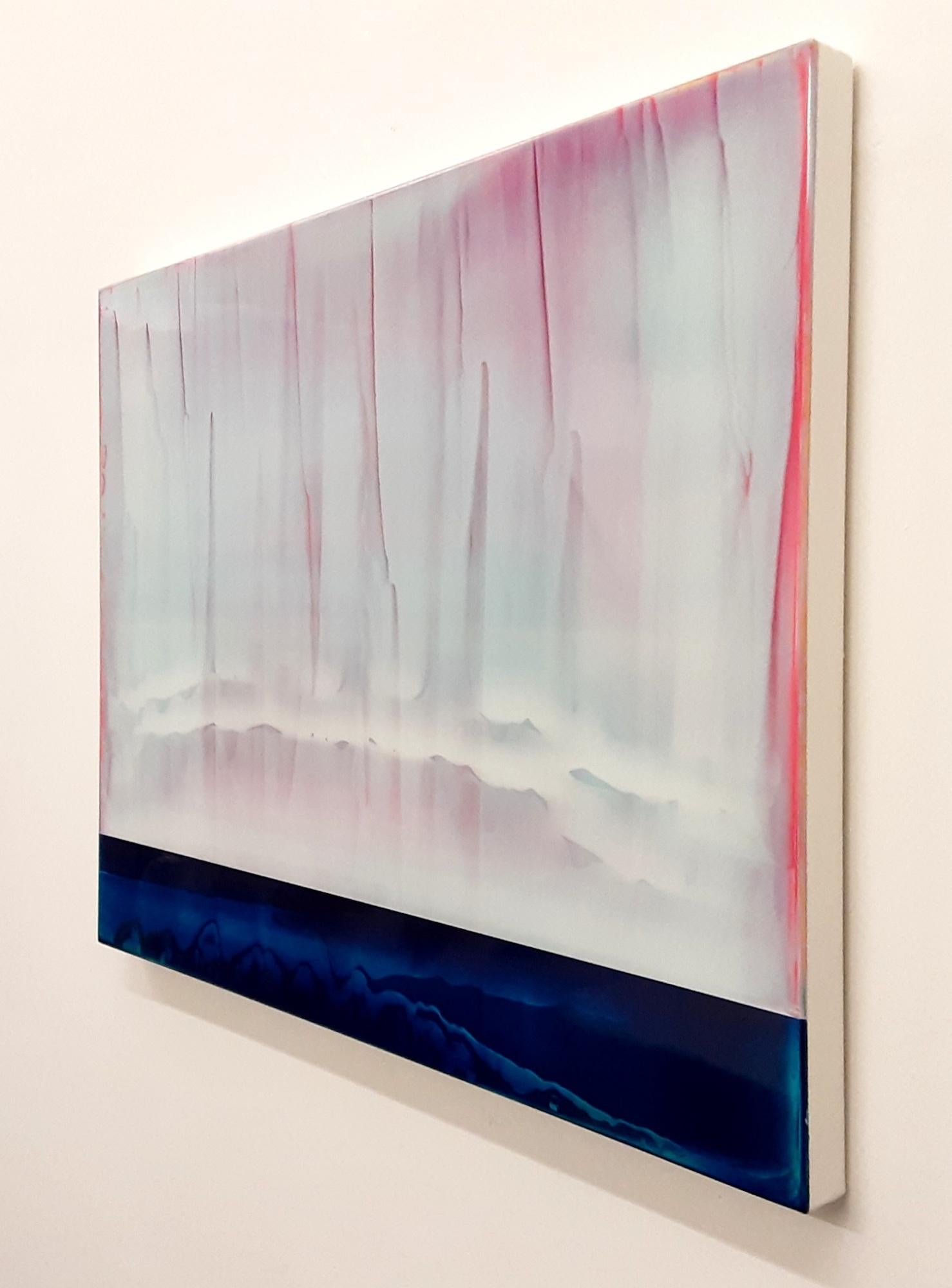 Lucent (4/19) by James Lumsden - Abstract colour painting, pink and light blue For Sale 3