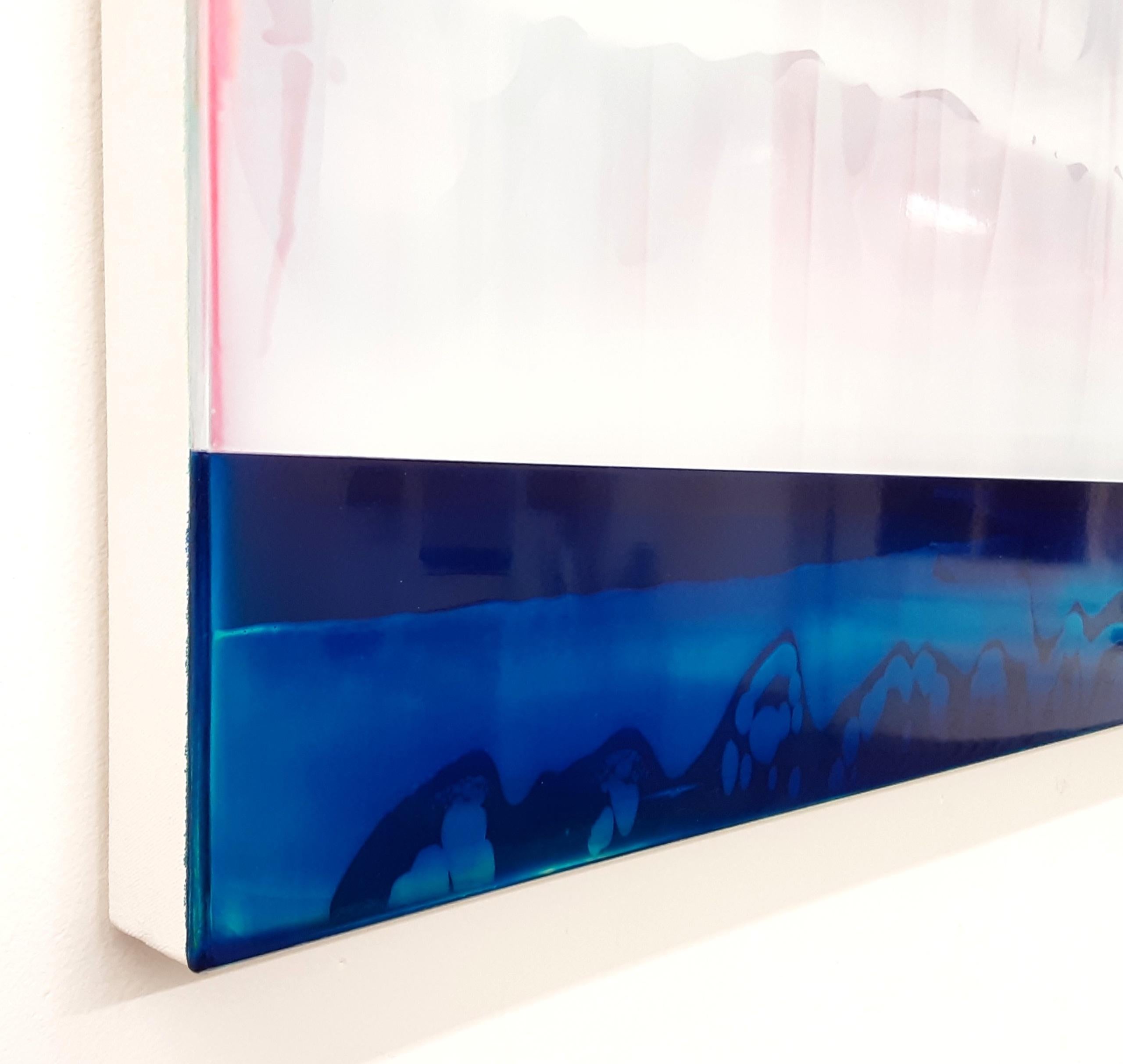 Lucent (4/19) by James Lumsden - Abstract colour painting, pink and light blue For Sale 6