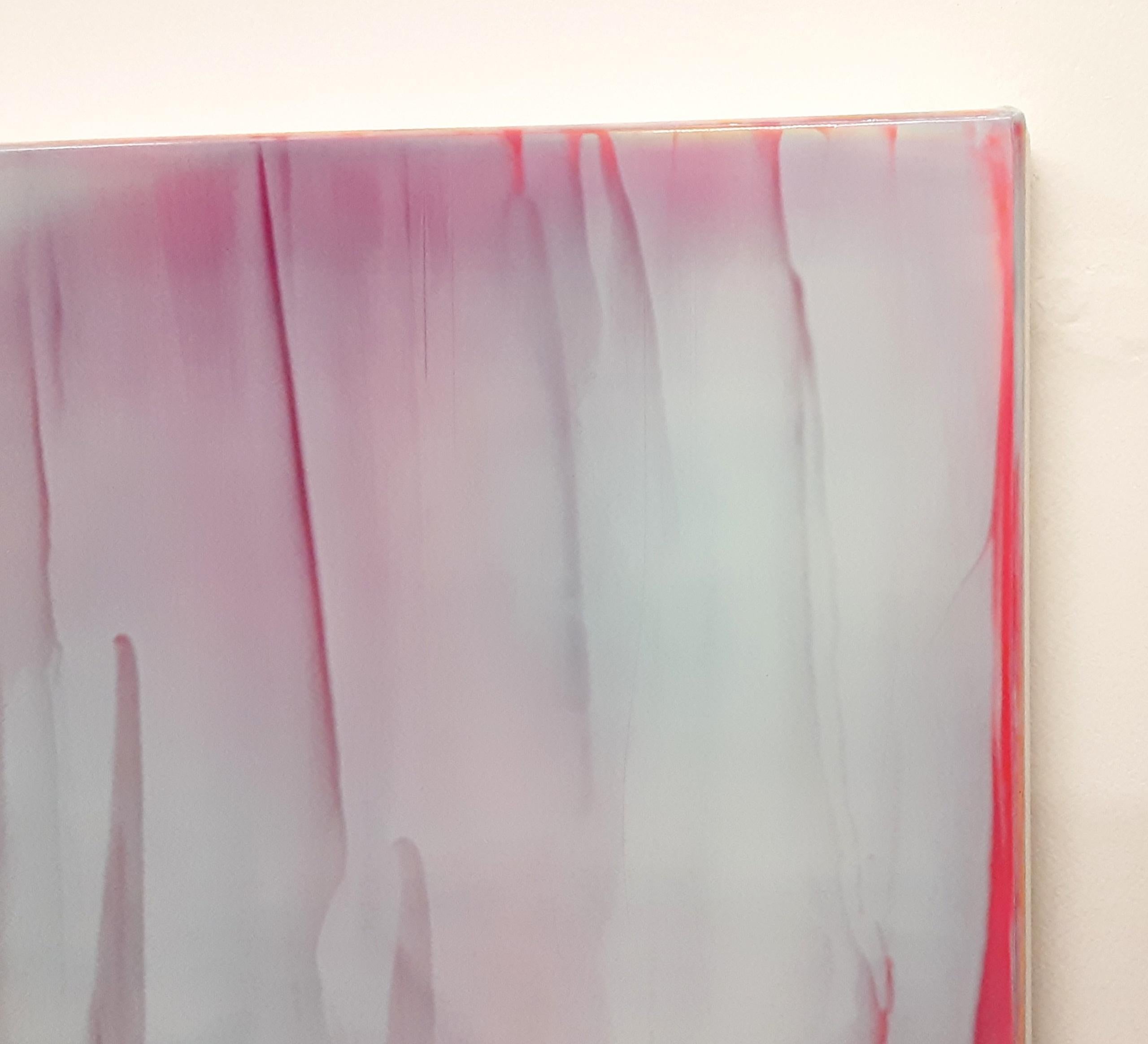 Lucent (4/19) von James Lumsden - Abstrakte Farbmalerei, rosa und hellblau im Angebot 8