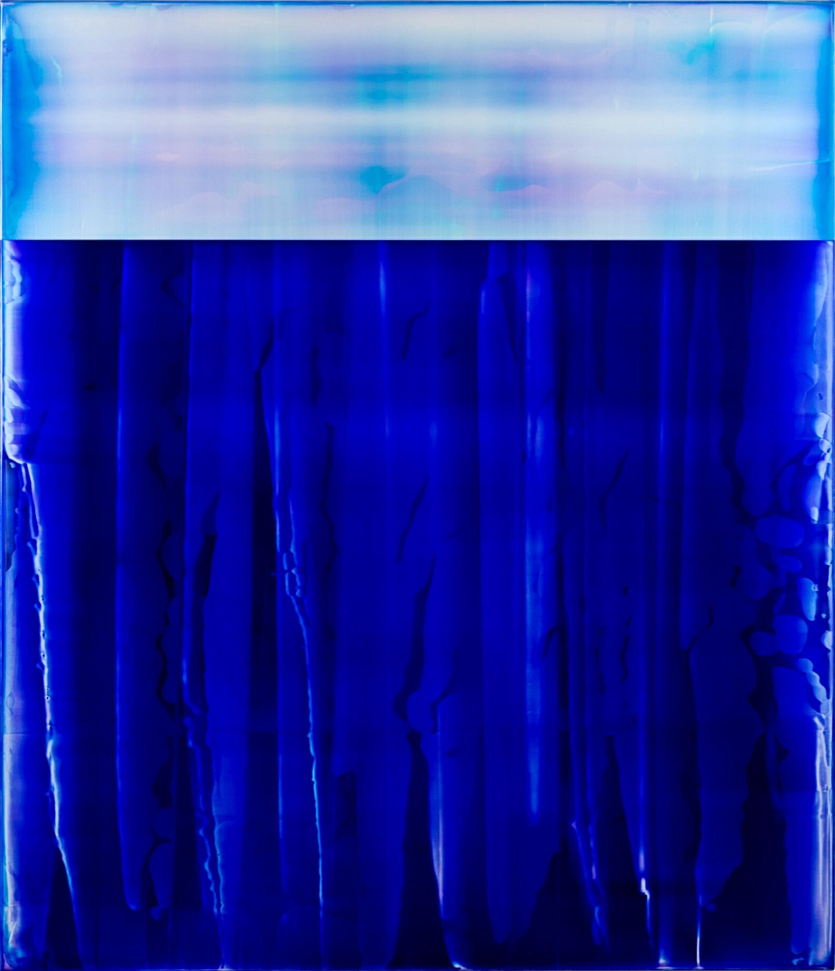 Point Series (1/19) by James Lumsden -Abstract colour painting, vivid blue tones