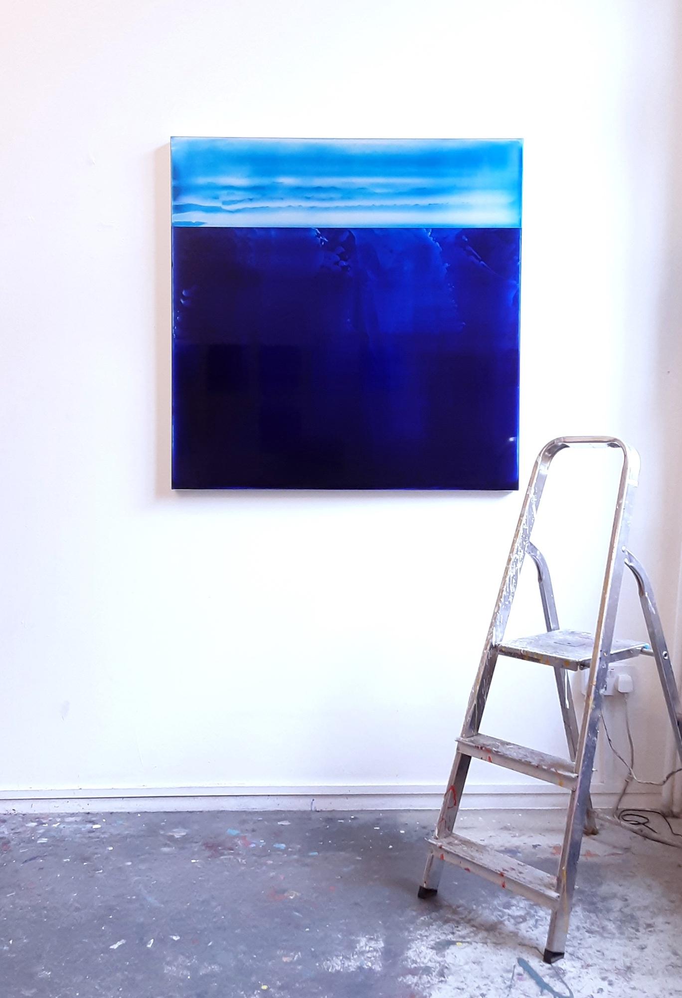 Serie Point (1/20) de James Lumsden - Pintura abstracta en color, tonos azules profundos en venta 1