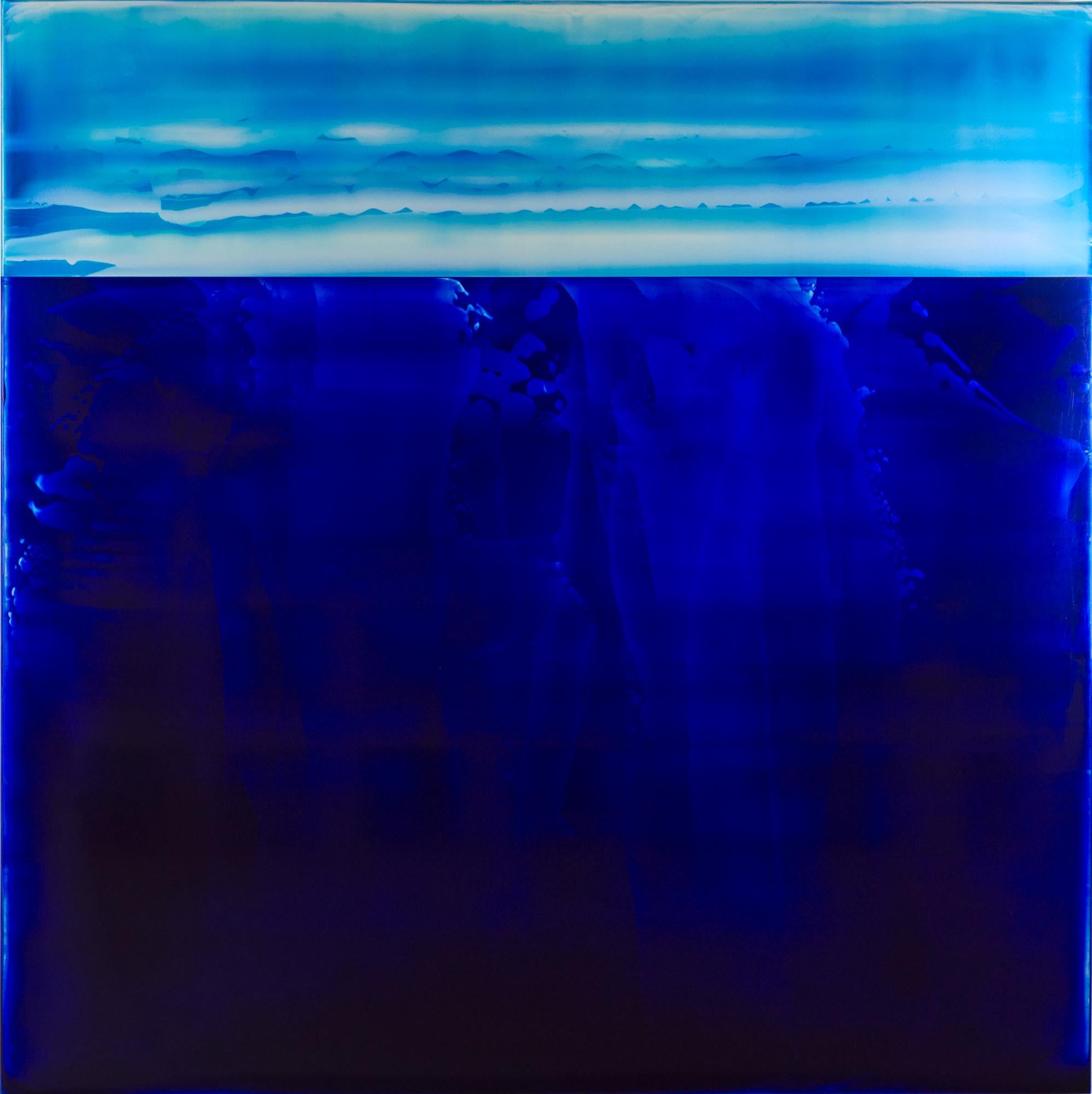 Serie Point (1/20) de James Lumsden - Pintura abstracta en color, tonos azules profundos