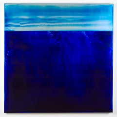 Point Series (1/20) by James Lumsden - Minimalist Abstract Painting, deep blue