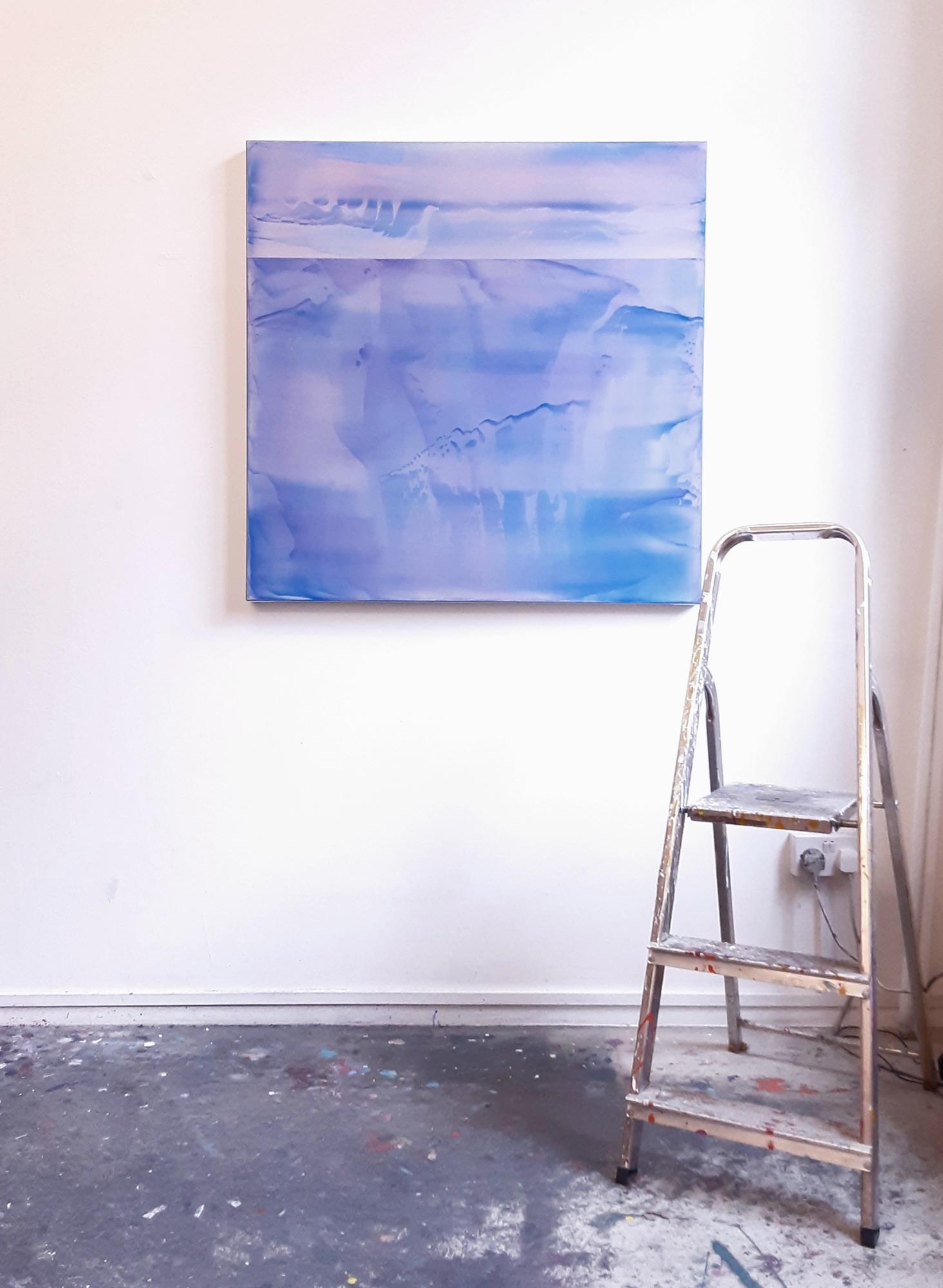 Point Series (2/21) by James Lumsden - Abstract colour painting, violet, matt For Sale 1