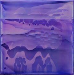 Serie Point Series (Strata) 16 von James Lumsden - Abstraktes Farbgemälde, violett 