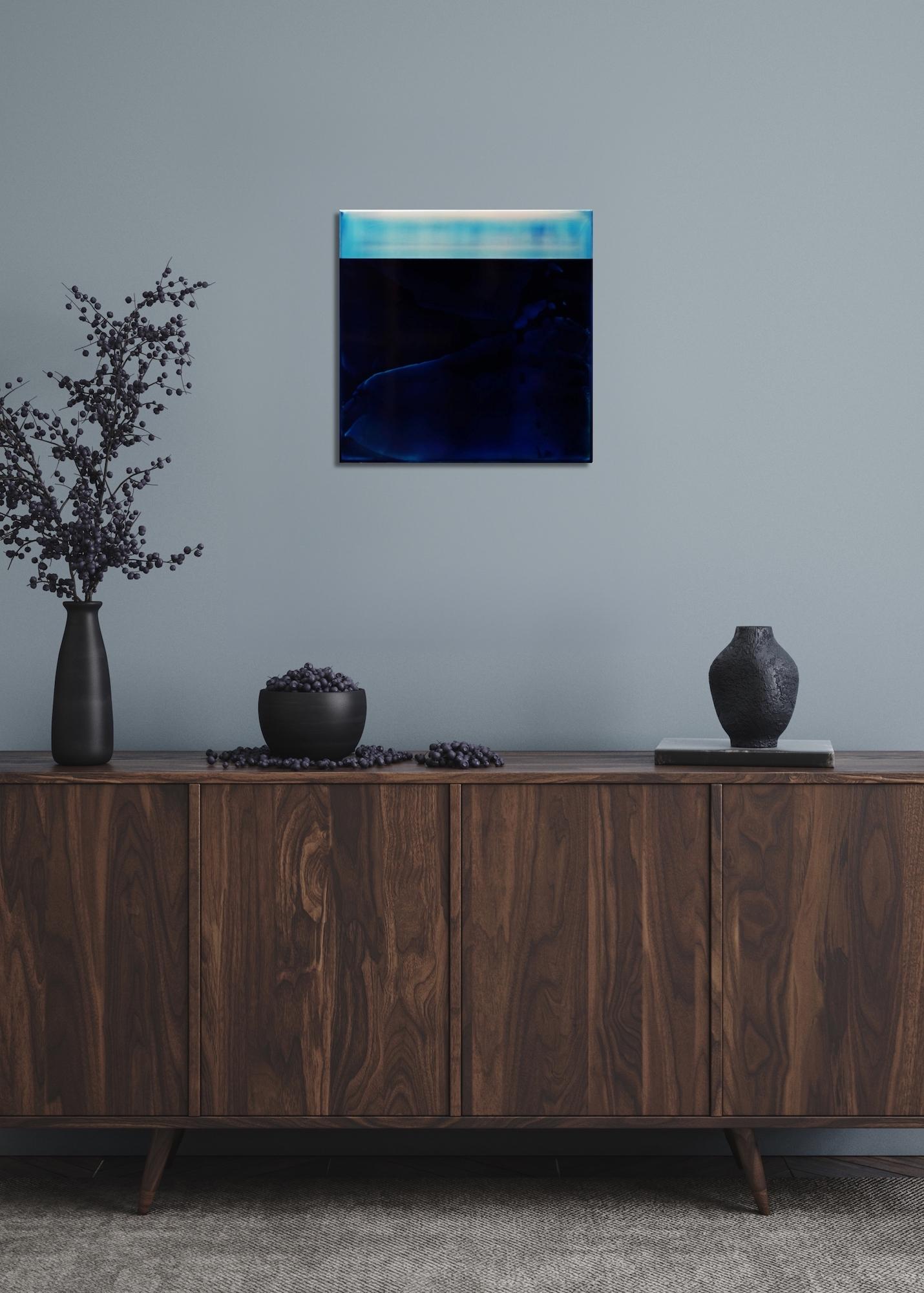 Serie Point Series (Strata) 17 von James Lumsden - Abstraktes Farbgemälde, Blautöne im Angebot 1