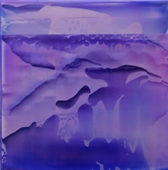 Serie Point Series (Strata) 22 von James Lumsden - Abstraktes Farbgemälde, violett