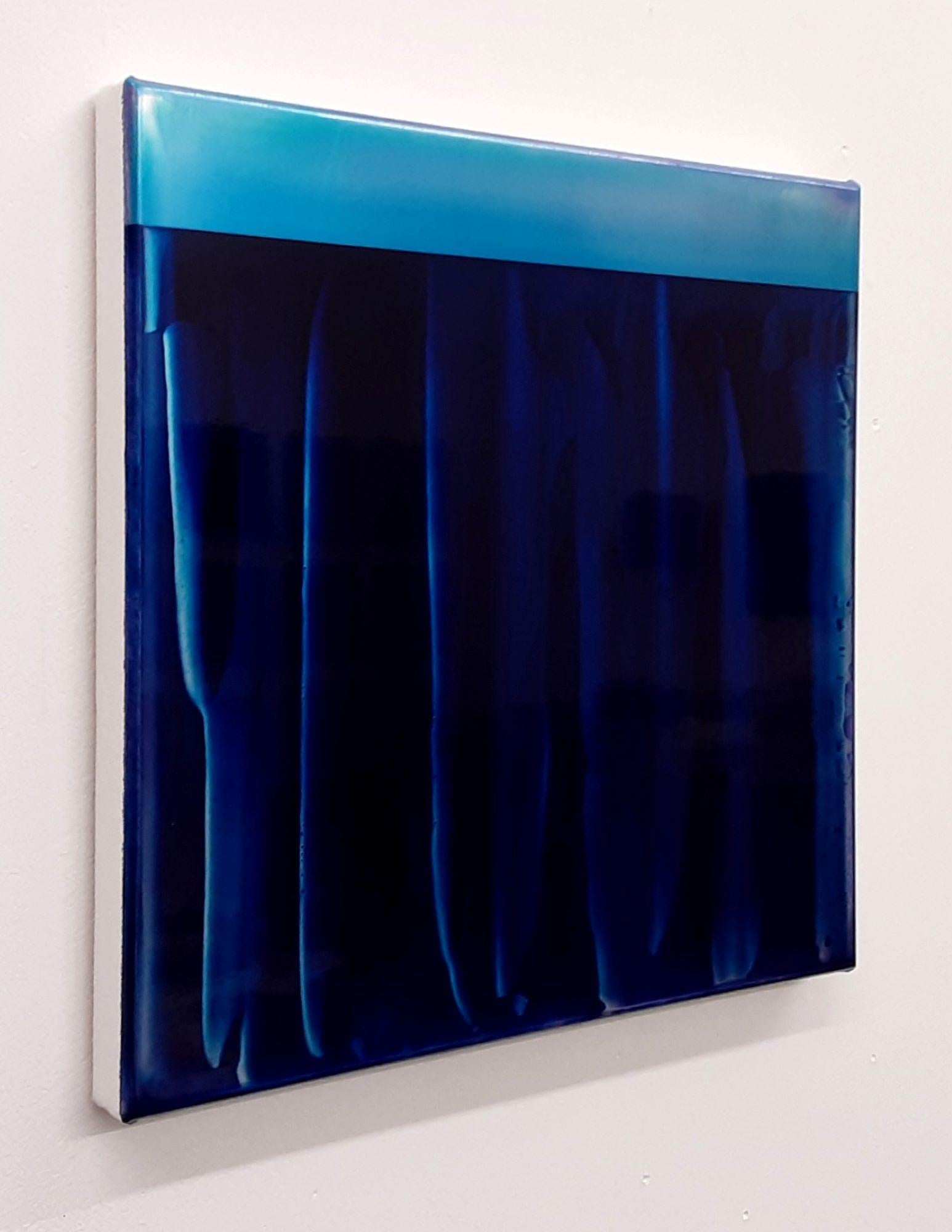 Point Series (Strata) 27 by James Lumsden - Abstract colour painting, blue tones For Sale 1
