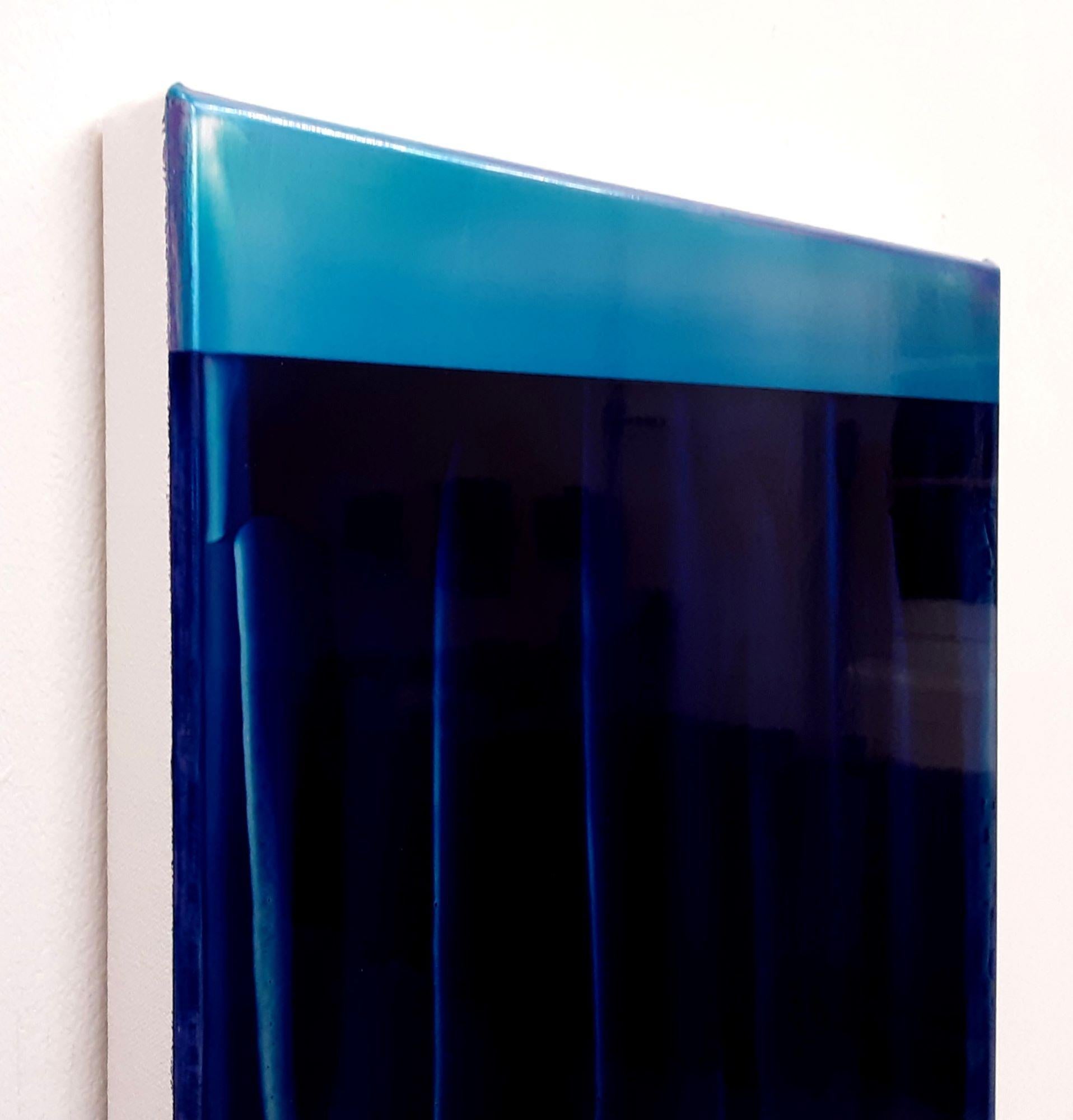 Point Series (Strata) 27 by James Lumsden - Abstract colour painting, blue tones For Sale 4