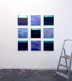 Point Series (Strata) by James Lumsden, Set of 13.7 x 13.7 In Abstract Paintings