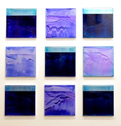 Série de points (Stratum) par James Lumsden, ensemble de peintures abstraites de 13,7 x 13,7 pouces