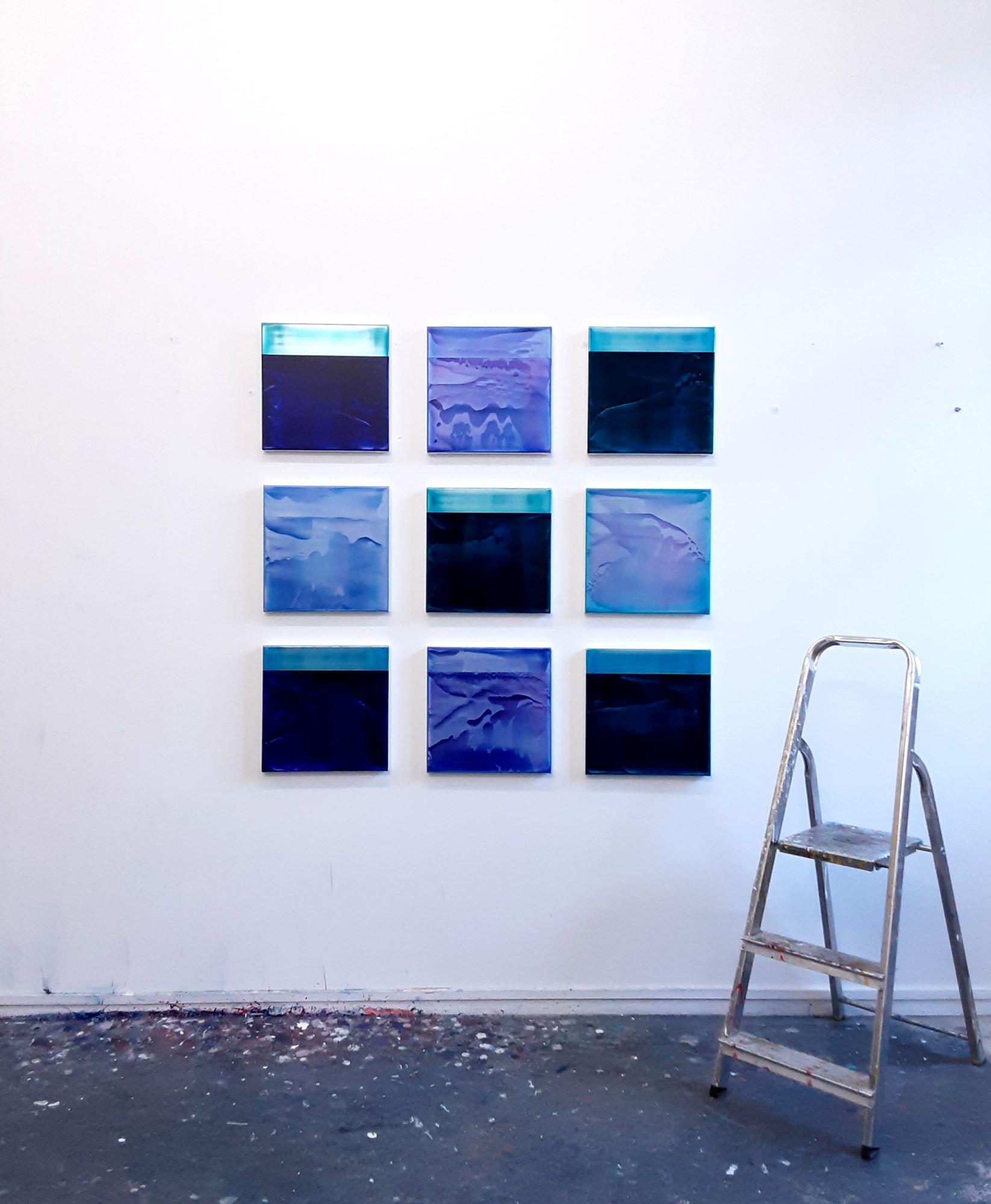 Point Series (Strata) by James Lumsden - Set of 9 abstract paintings For Sale 3