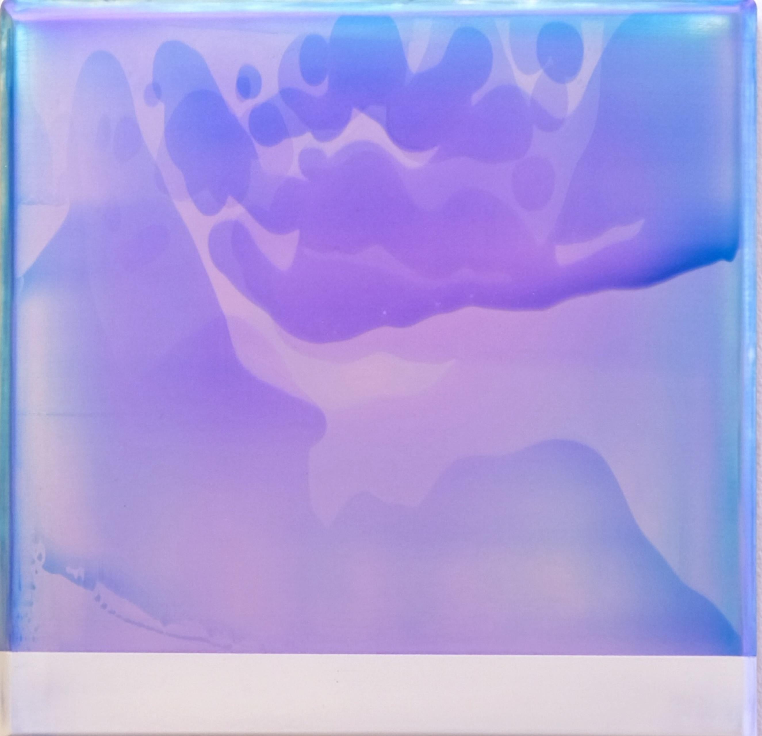 Point Series Study (3/22) von James Lumsden - Abstrakte Malerei, blau, fliederfarben