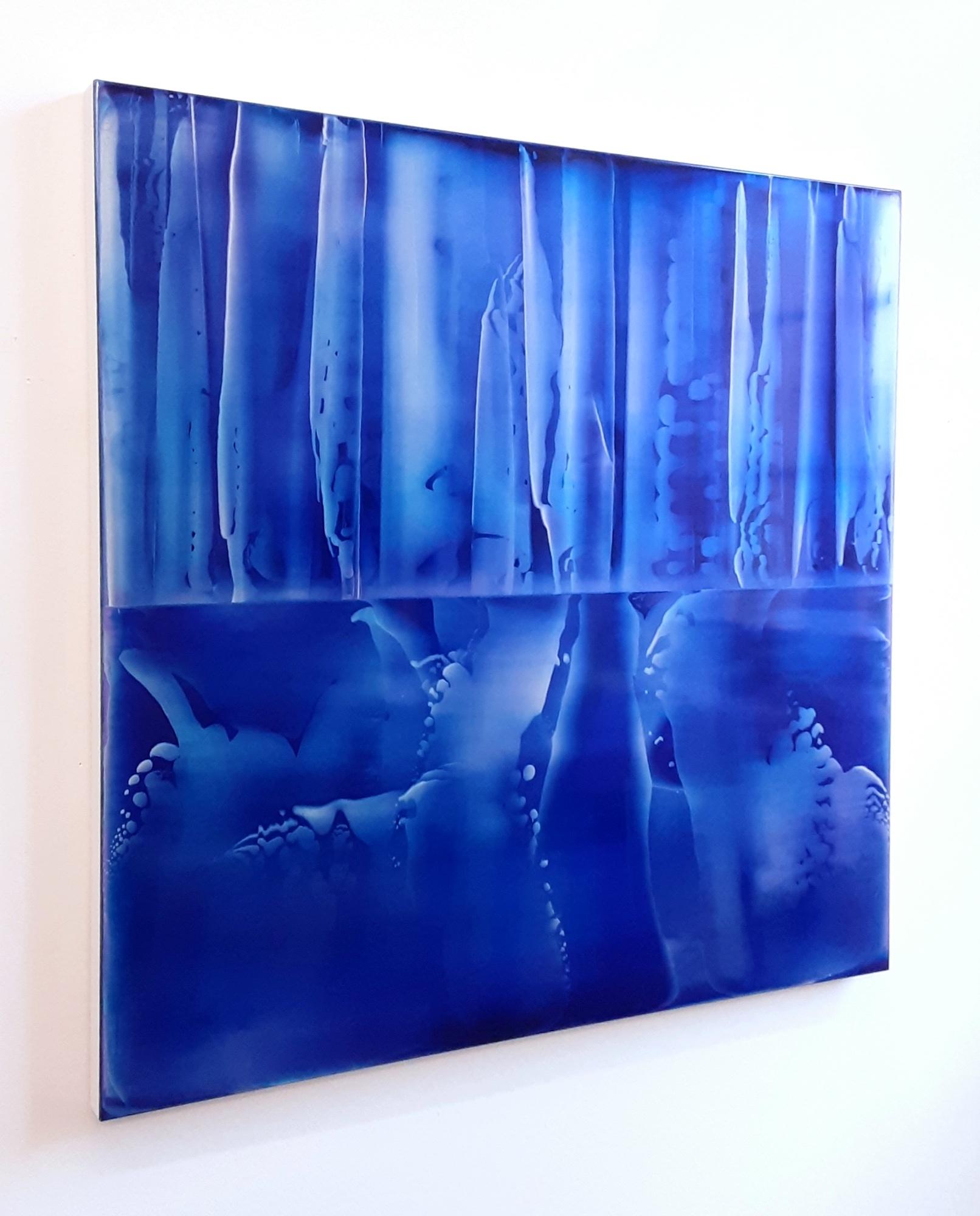 Reflex (1/19) von James Lumsden - Abstraktes Farbgemälde, Blautöne, Tiefe im Angebot 3