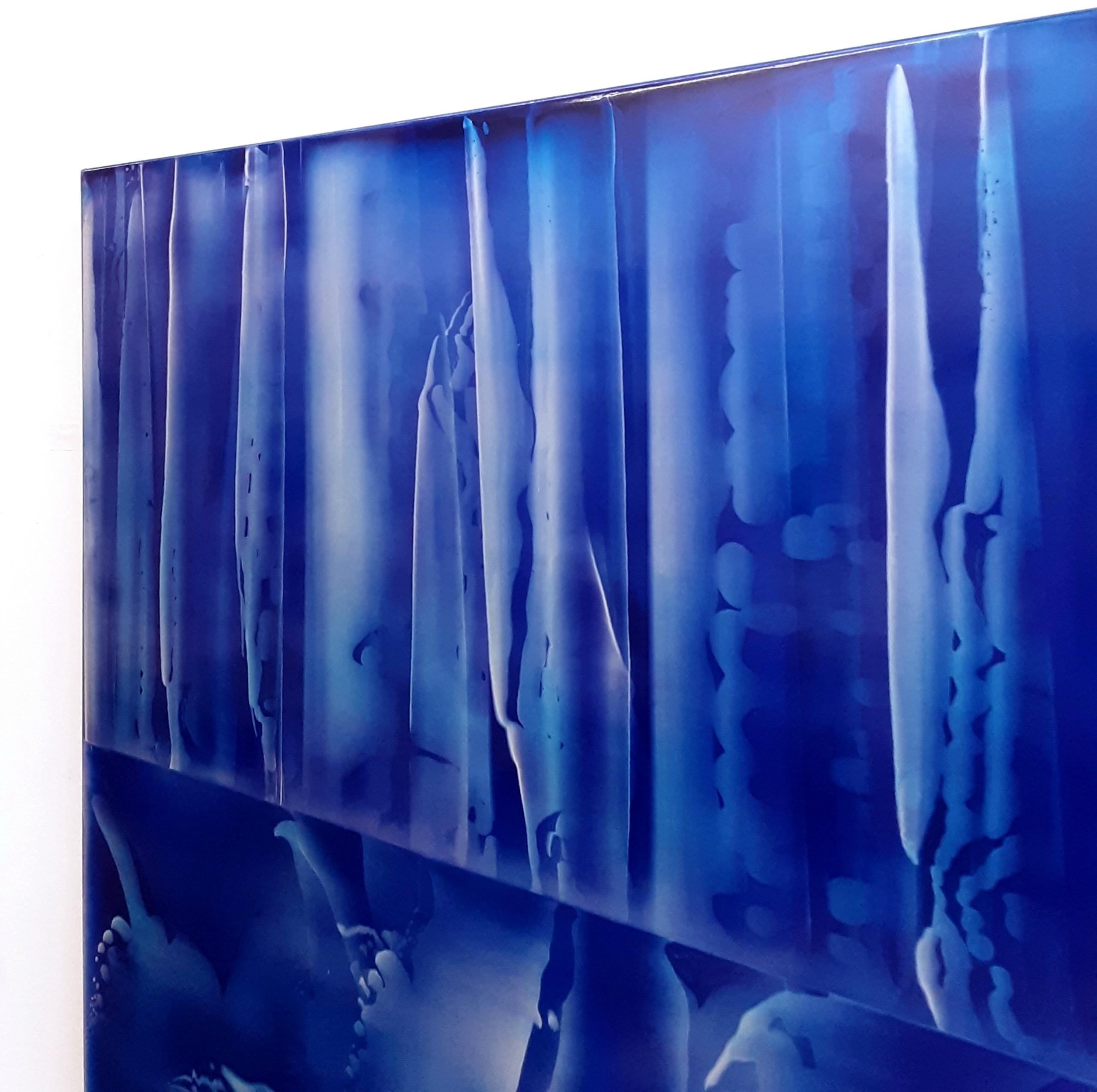 Reflex (1/19) von James Lumsden - Abstraktes Farbgemälde, Blautöne, Tiefe im Angebot 4