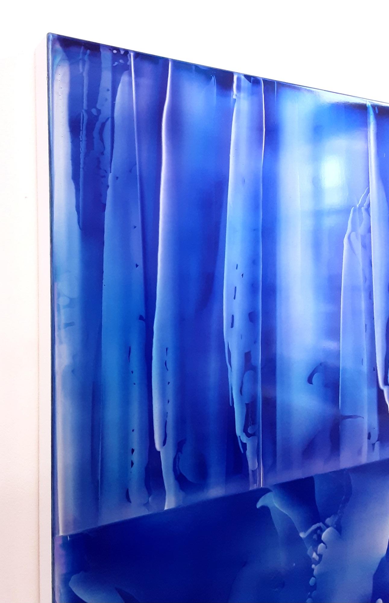 Reflex (1/19) von James Lumsden - Abstraktes Farbgemälde, Blautöne, Tiefe im Angebot 7