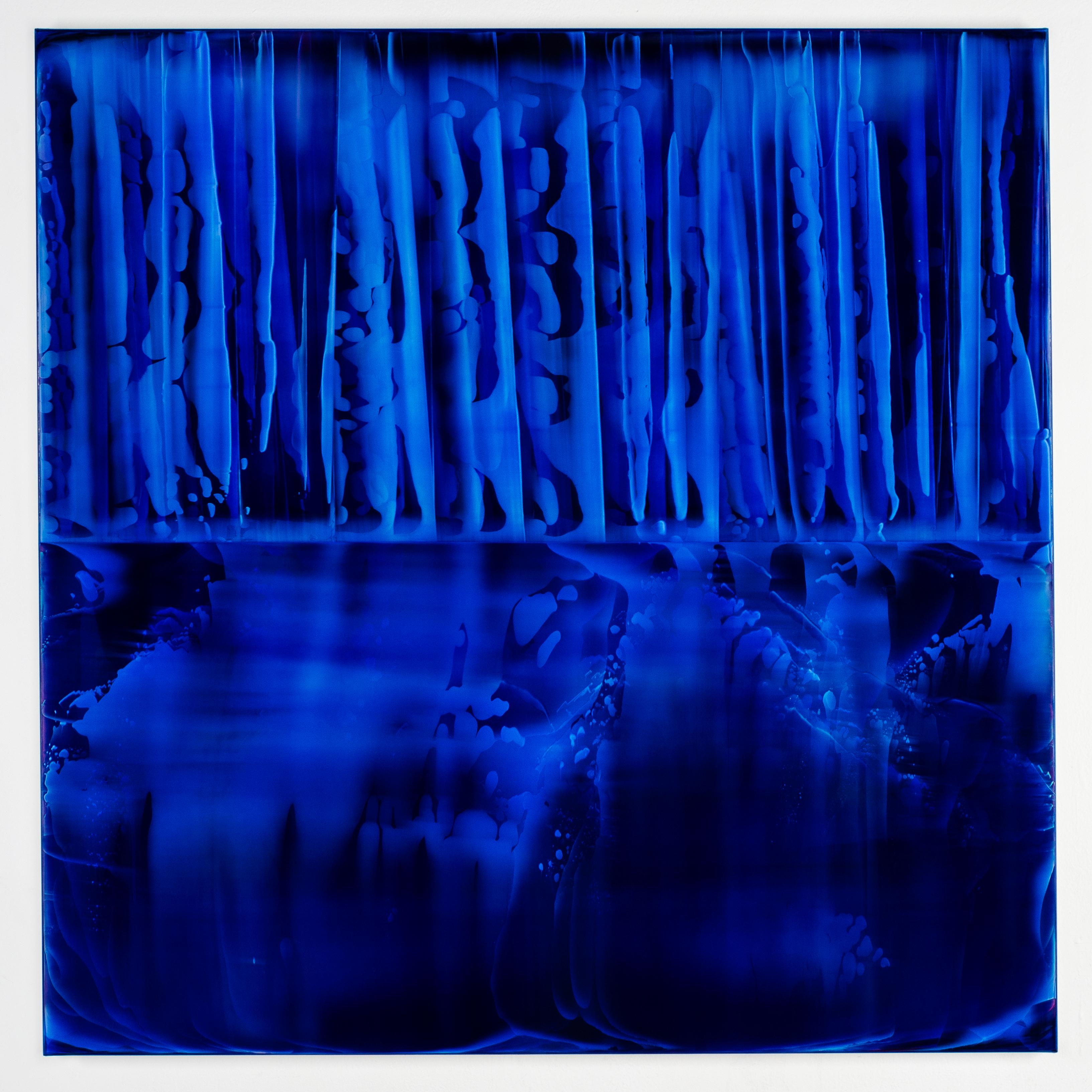 Reflex (10/14) by James Lumsden - abstract painting, vivid blue