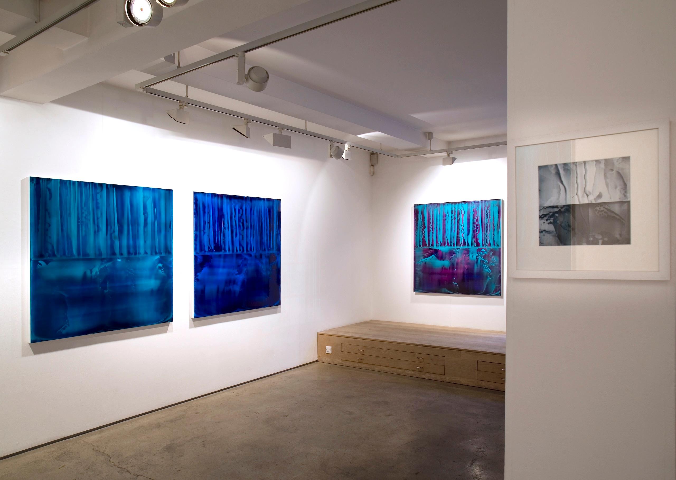 Reflex (8/14) by James Lumsden - Abstract colour painting, blue, violet For Sale 2