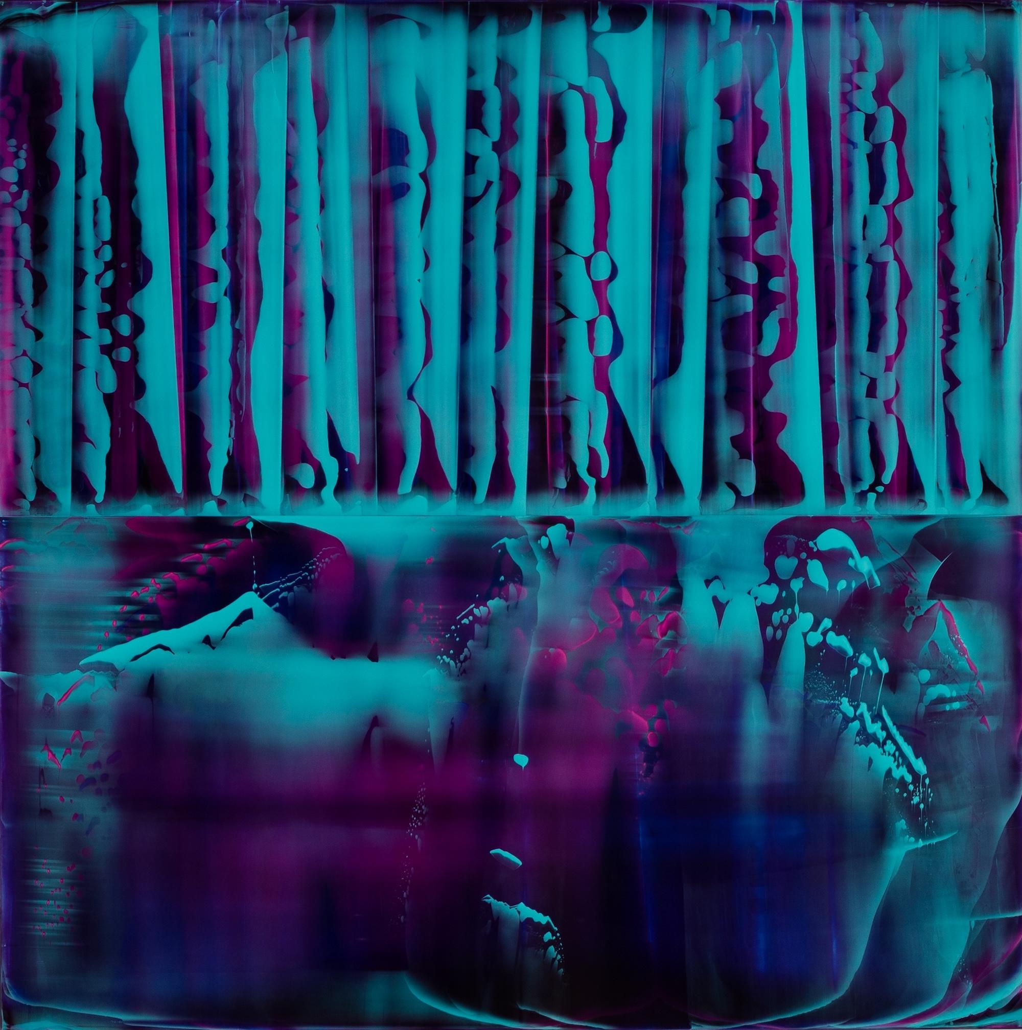 Reflex (8/14) by James Lumsden - Abstract colour painting, blue, violet