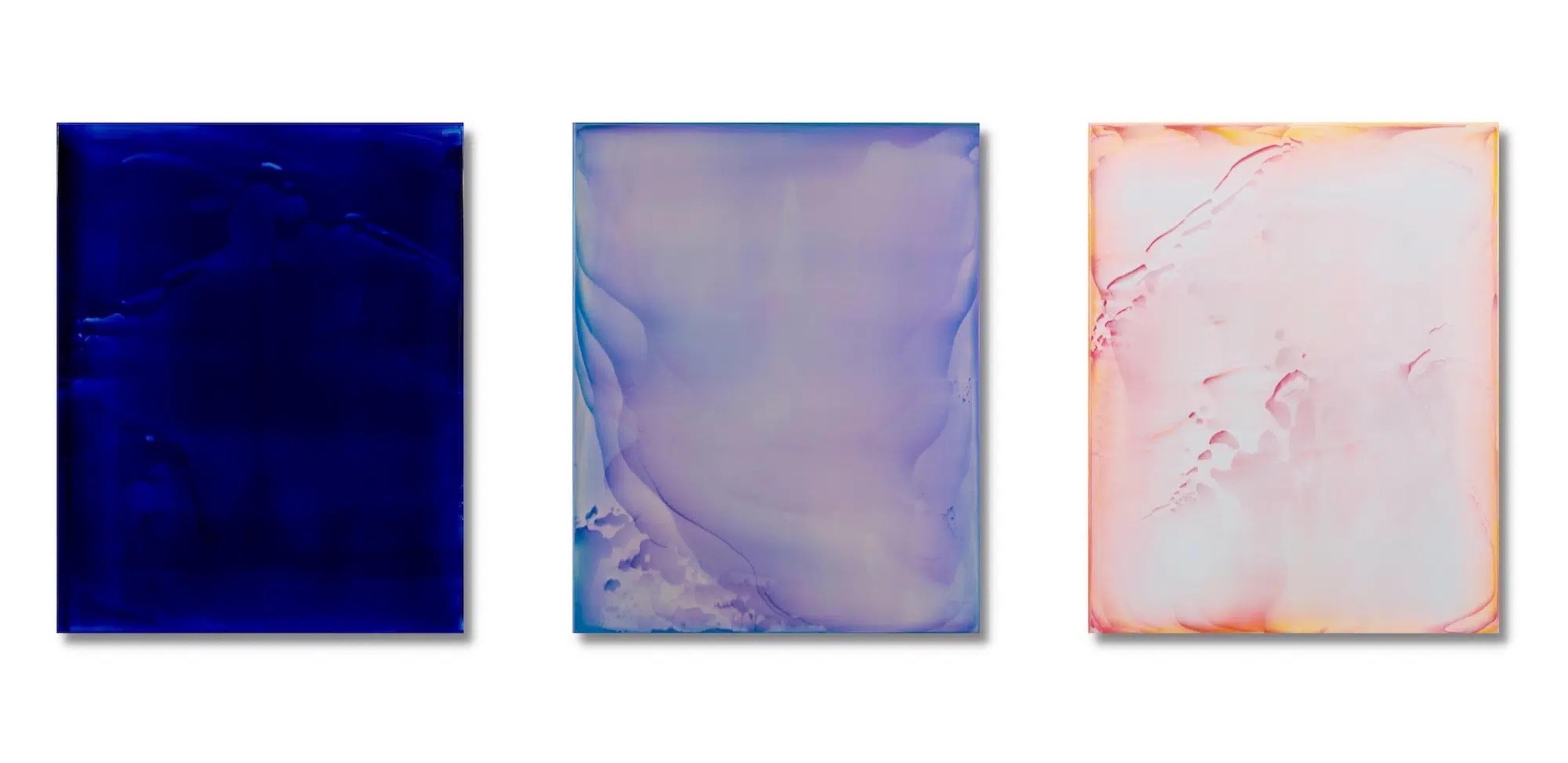 Resonance #1 & 19/21 + 3/19 -set of 3 abstract paintings by James Lumsden