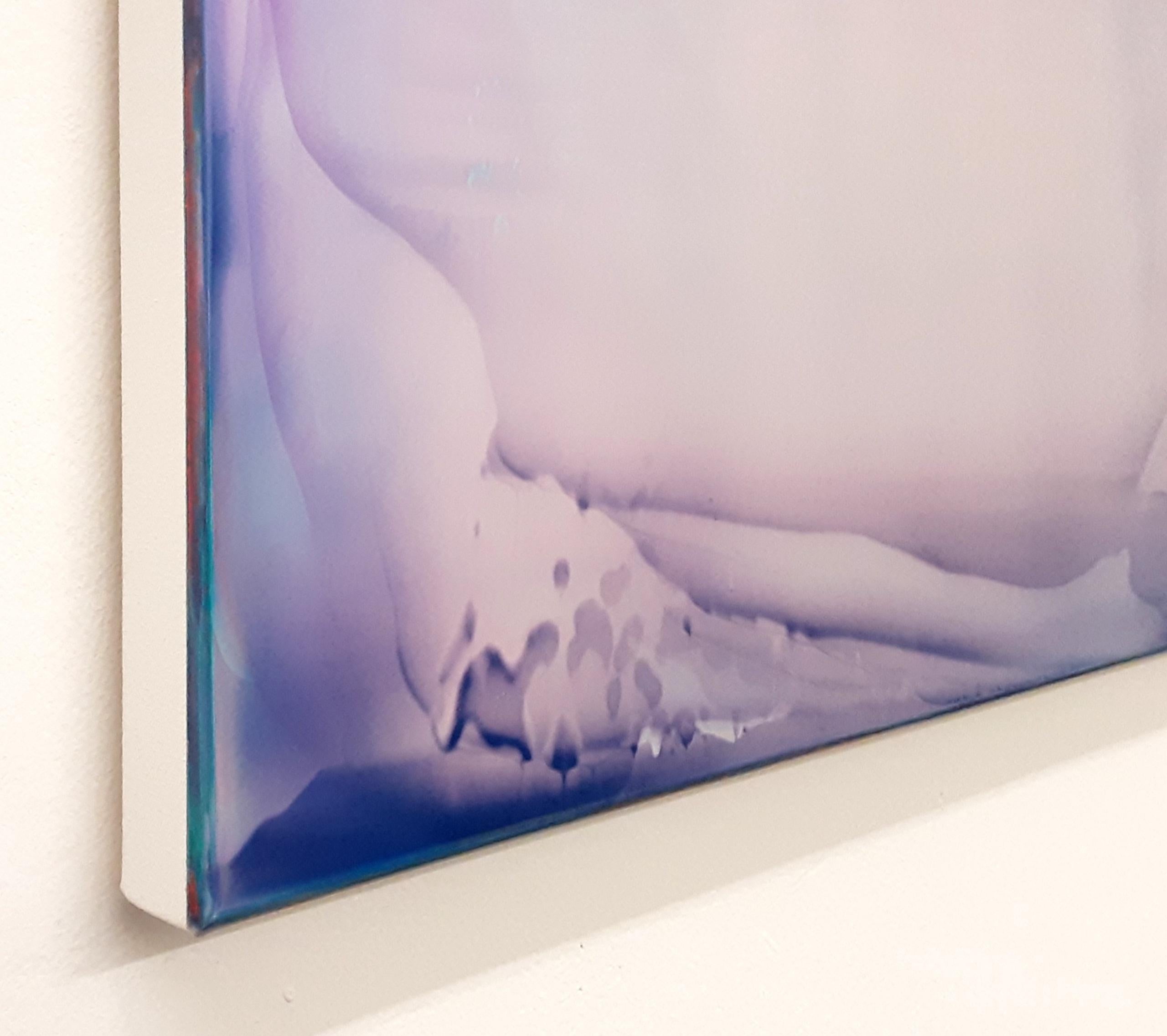 Resonance (1/22) by James Lumsden - Abstract colour painting, violet and blue For Sale 5