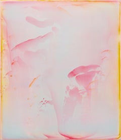 Resonance (2/19) by James Lumsden - Abstract colour painting, pink and yellow