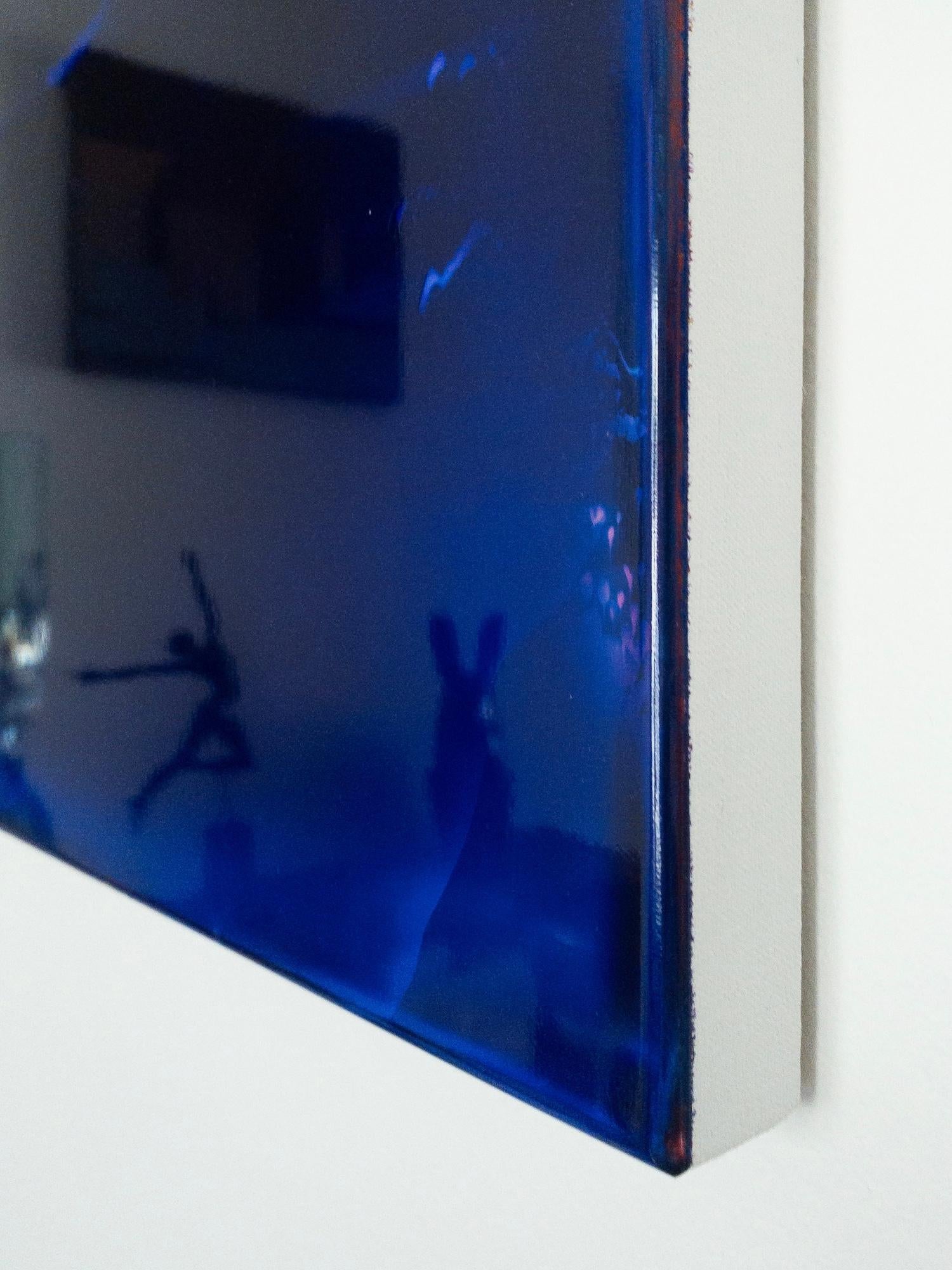 Resonance (2/22) by James Lumsden - Abstract colour painting, deep blue im Angebot 14