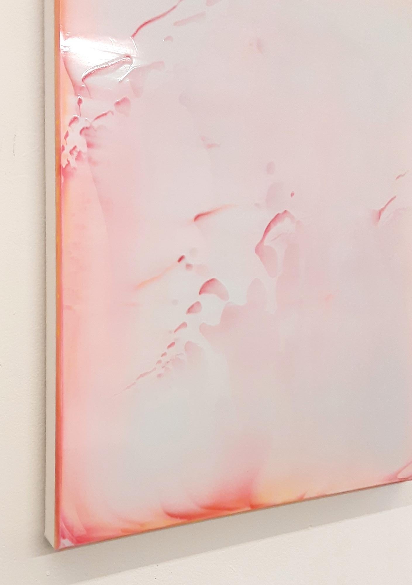 Resonance (3/19) by James Lumsden - Abstract colour painting, pink and orange For Sale 9