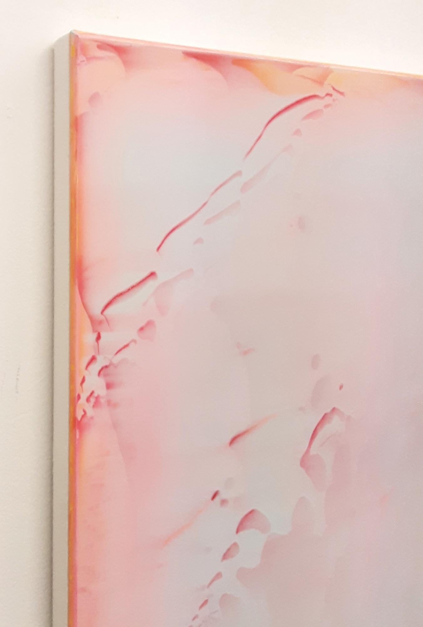 Resonance (3/19) by James Lumsden - Abstract colour painting, pink and orange For Sale 10