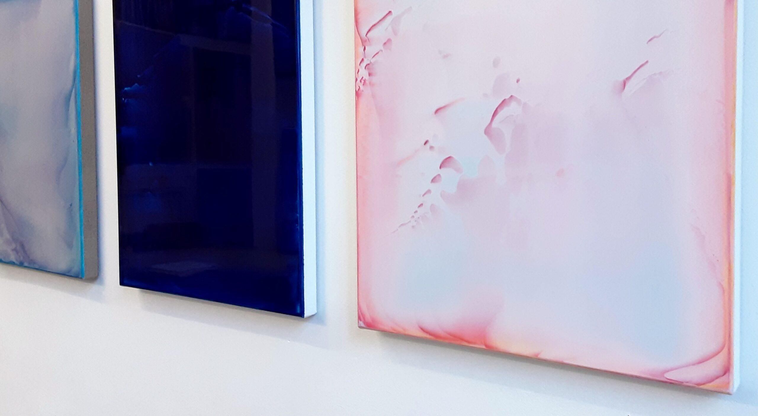 Resonance (3/19) by James Lumsden - Abstract colour painting, pink and orange For Sale 13