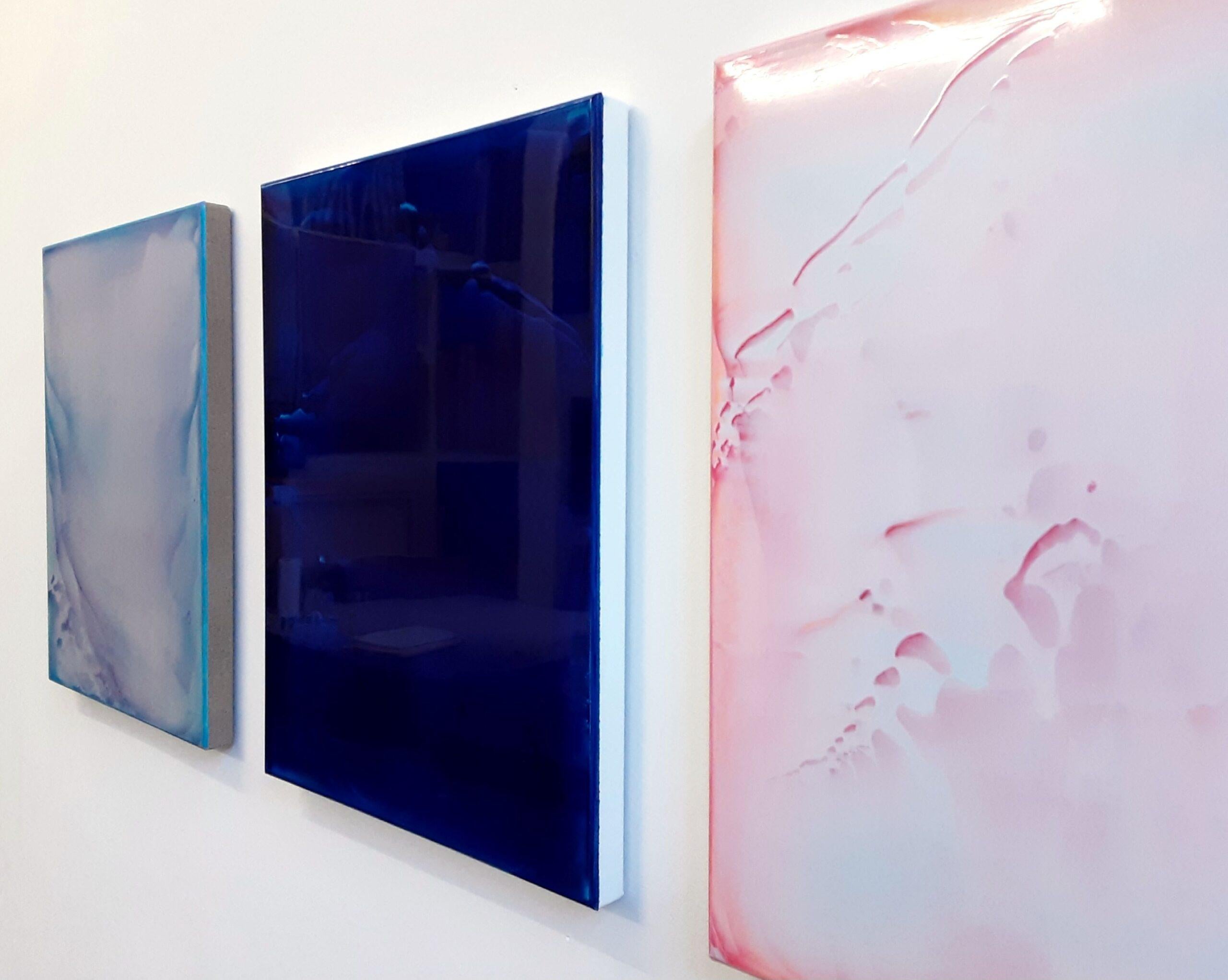 Resonance (3/19) by James Lumsden - Abstract colour painting, pink and orange For Sale 14