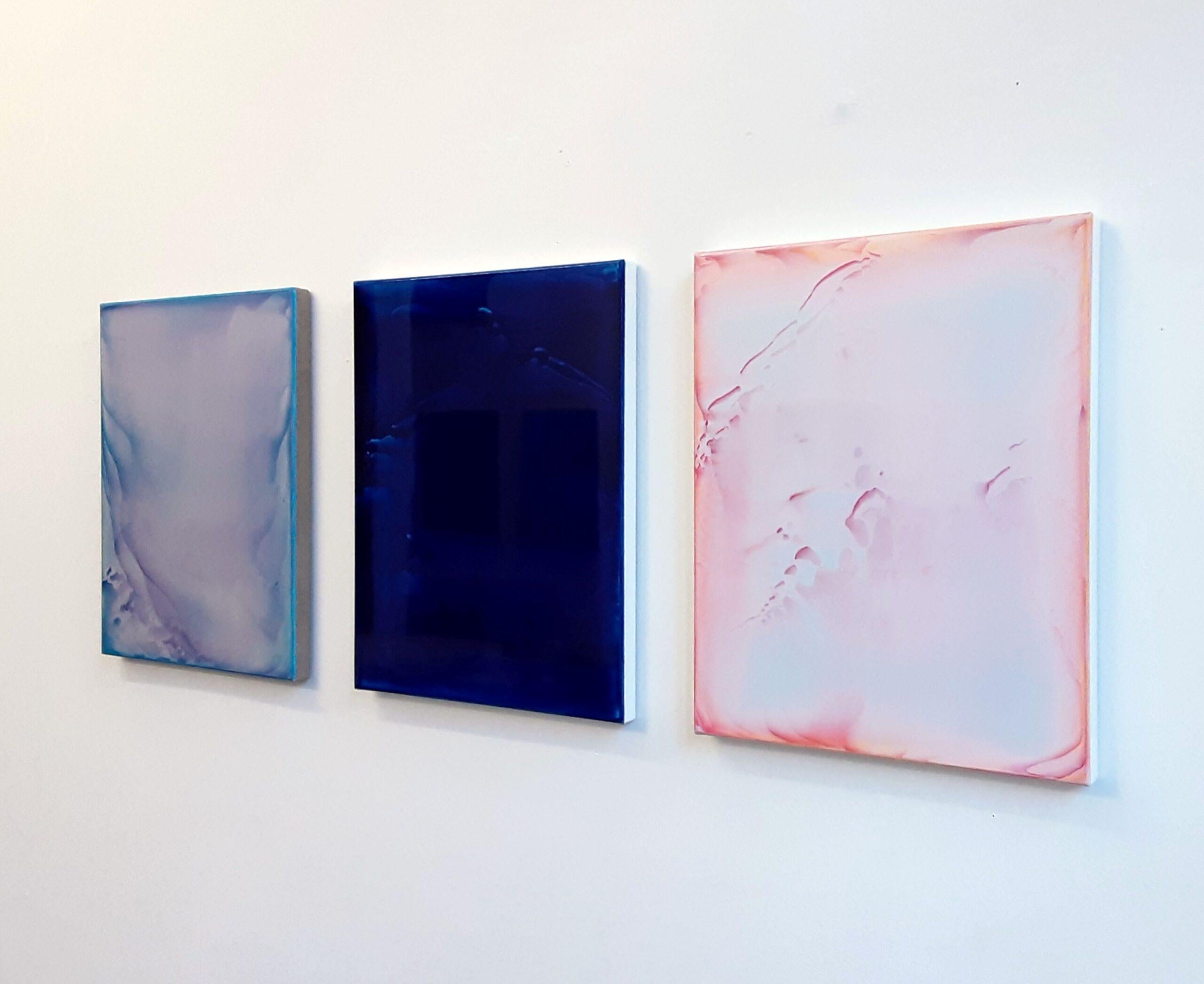 Resonance (3/19) by James Lumsden - Abstract colour painting, pink and orange For Sale 15