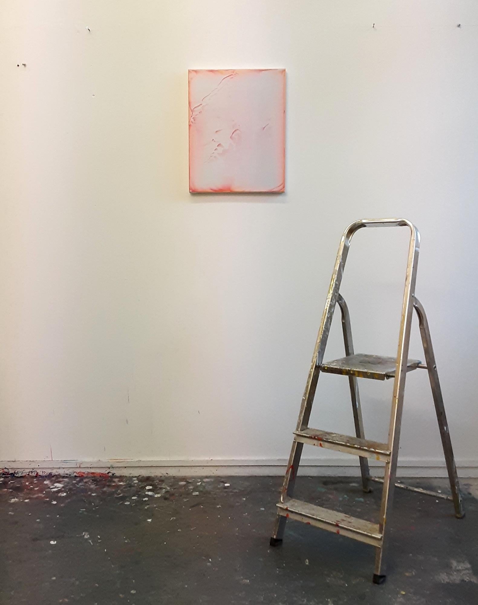 Resonance (3/19) by James Lumsden - Abstract colour painting, pink and orange For Sale 5