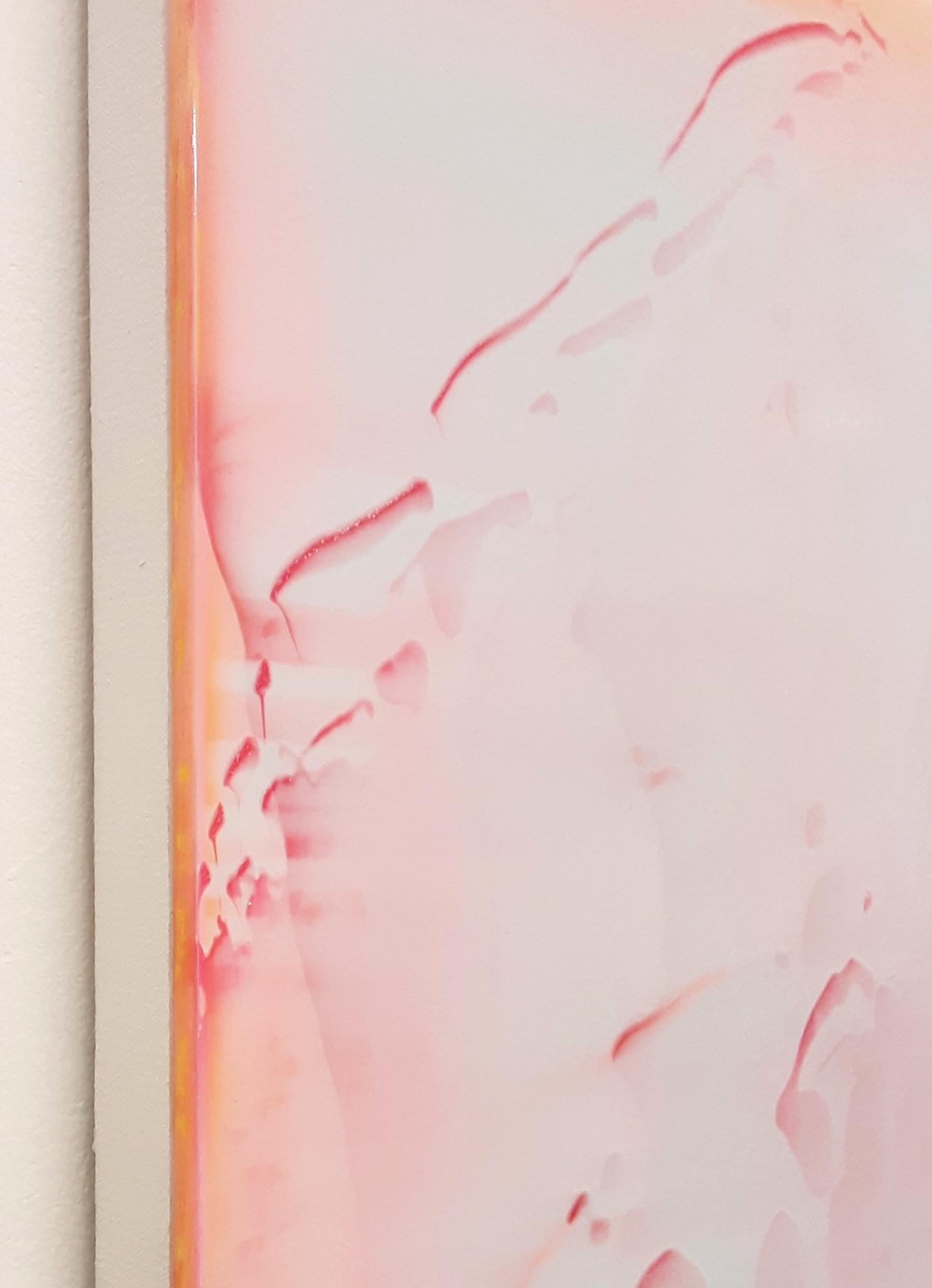 Resonance (3/19) by James Lumsden - Abstract colour painting, pink and orange For Sale 7