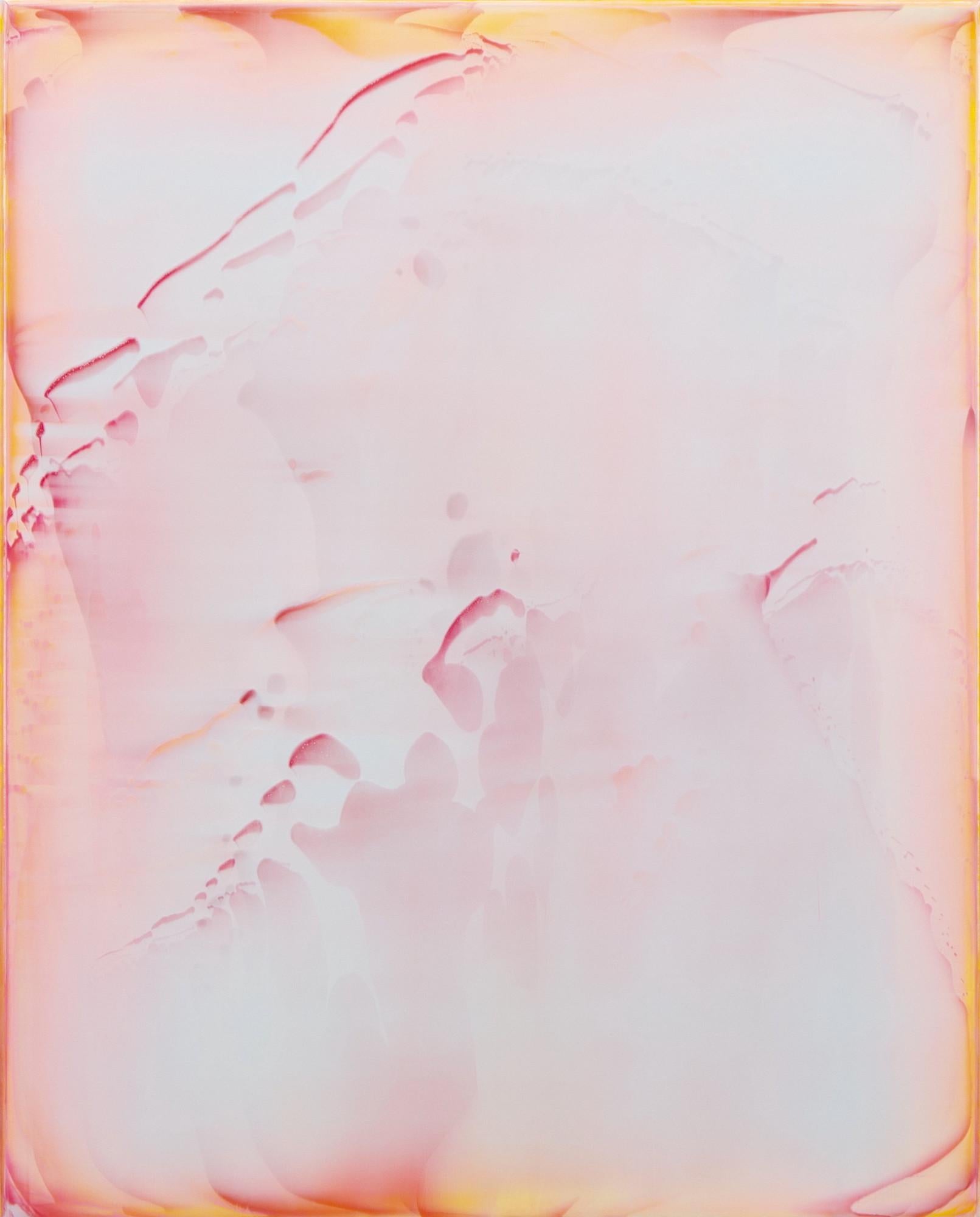 Resonance (3/19) de James Lumsden - peinture couleur abstraite, rose et orange