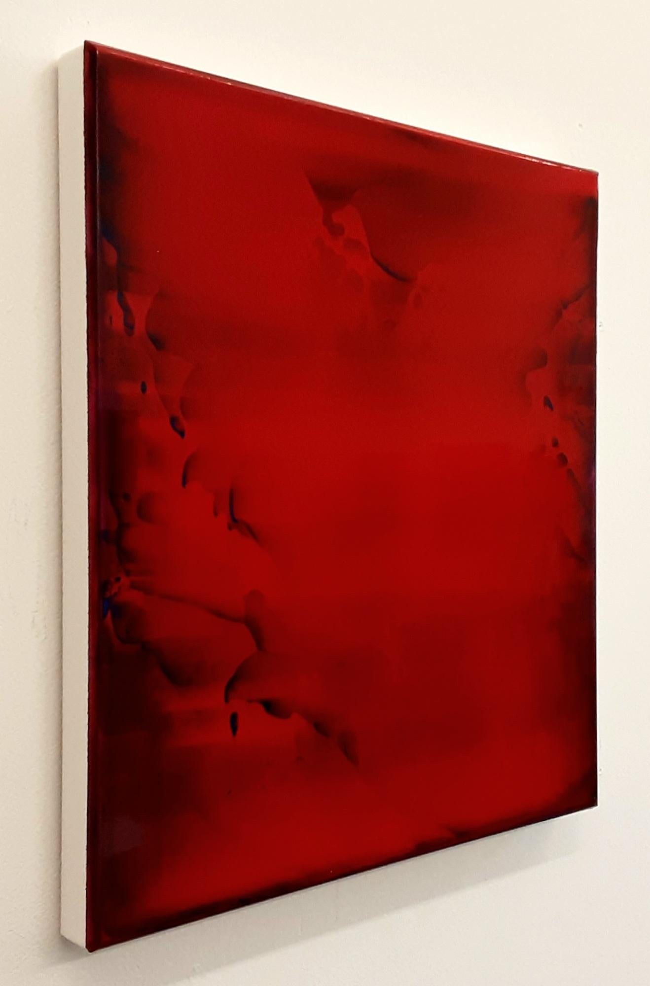 Resonance (3/21) by James Lumsden - Abstract colour painting, deep red For Sale 1
