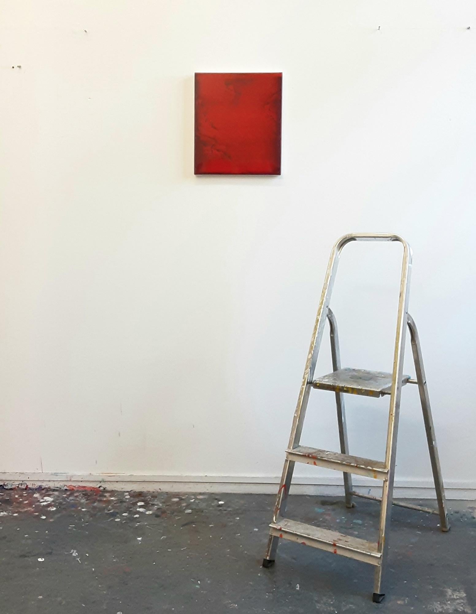 Resonance (3/21) by James Lumsden - Abstract colour painting, deep red For Sale 6