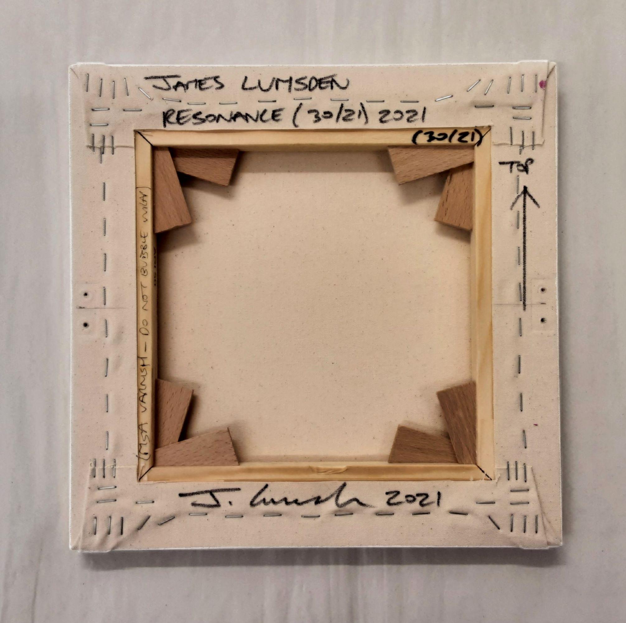 Resonanz (30/21) von James Lumsden - Abstrakte Malerei, tiefrot, glänzend, blau im Angebot 9
