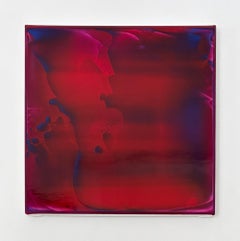 Resonance (30/21) by James Lumsden - Abstract painting, deep red, glossy, blue