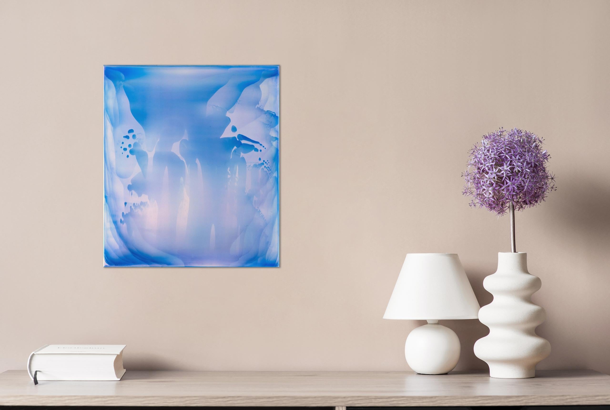 Resonance (6/21) by James Lumsden - Abstract colour painting, pink and blue For Sale 8