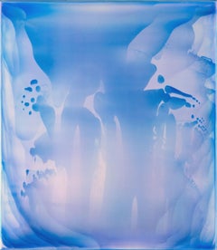 Resonance (6/21) von James Lumsden - Abstraktes Farbgemälde, Rosa und Blau