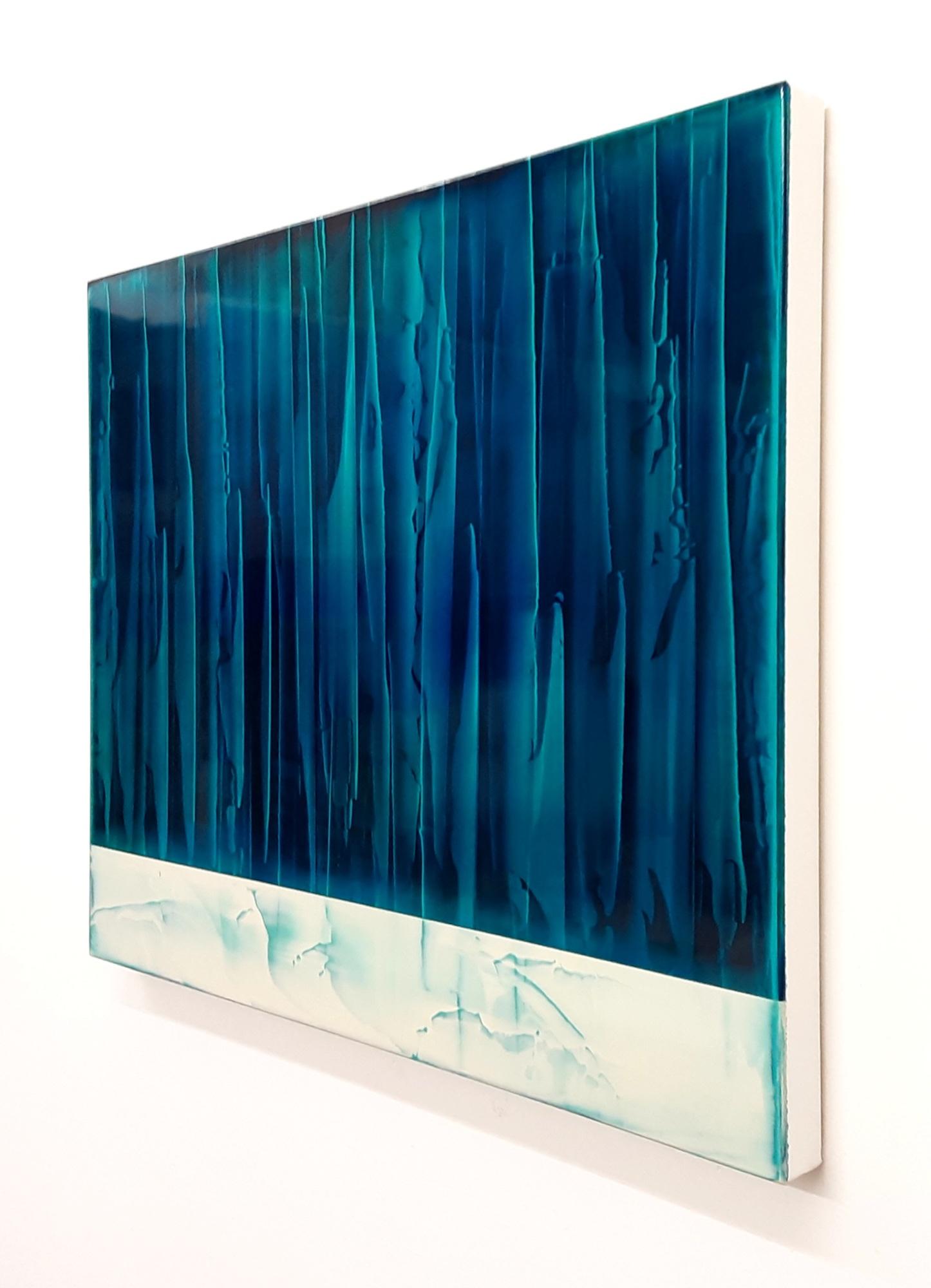 Shift (2/19) by James Lumsden - Abstract colour painting, light and dark blue For Sale 3