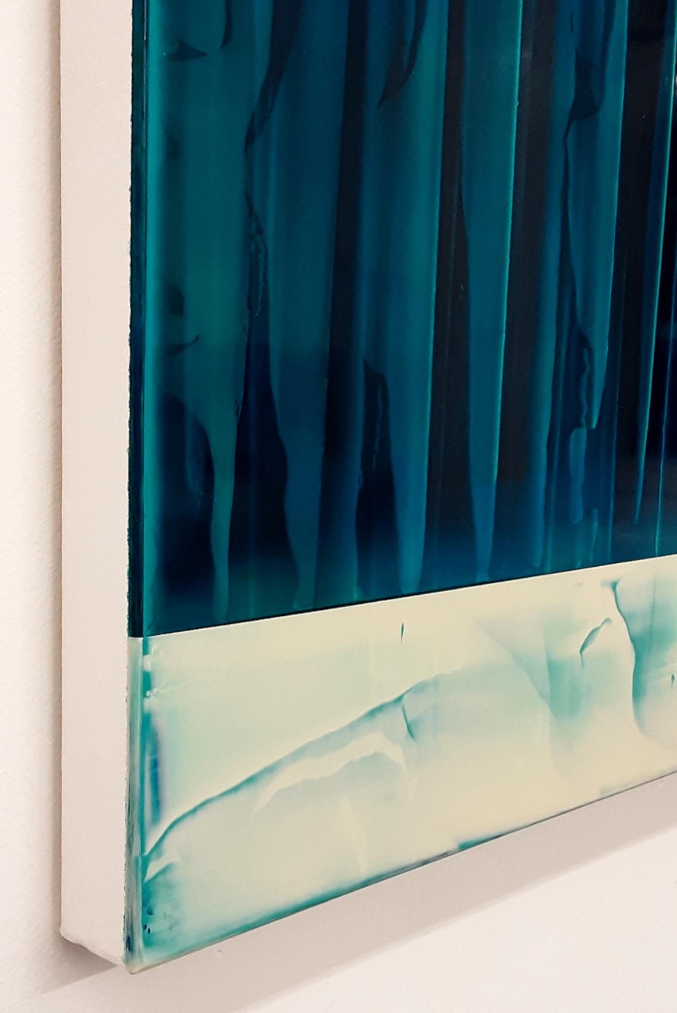 Shift (2/19) by James Lumsden - Abstract colour painting, light and dark blue For Sale 5