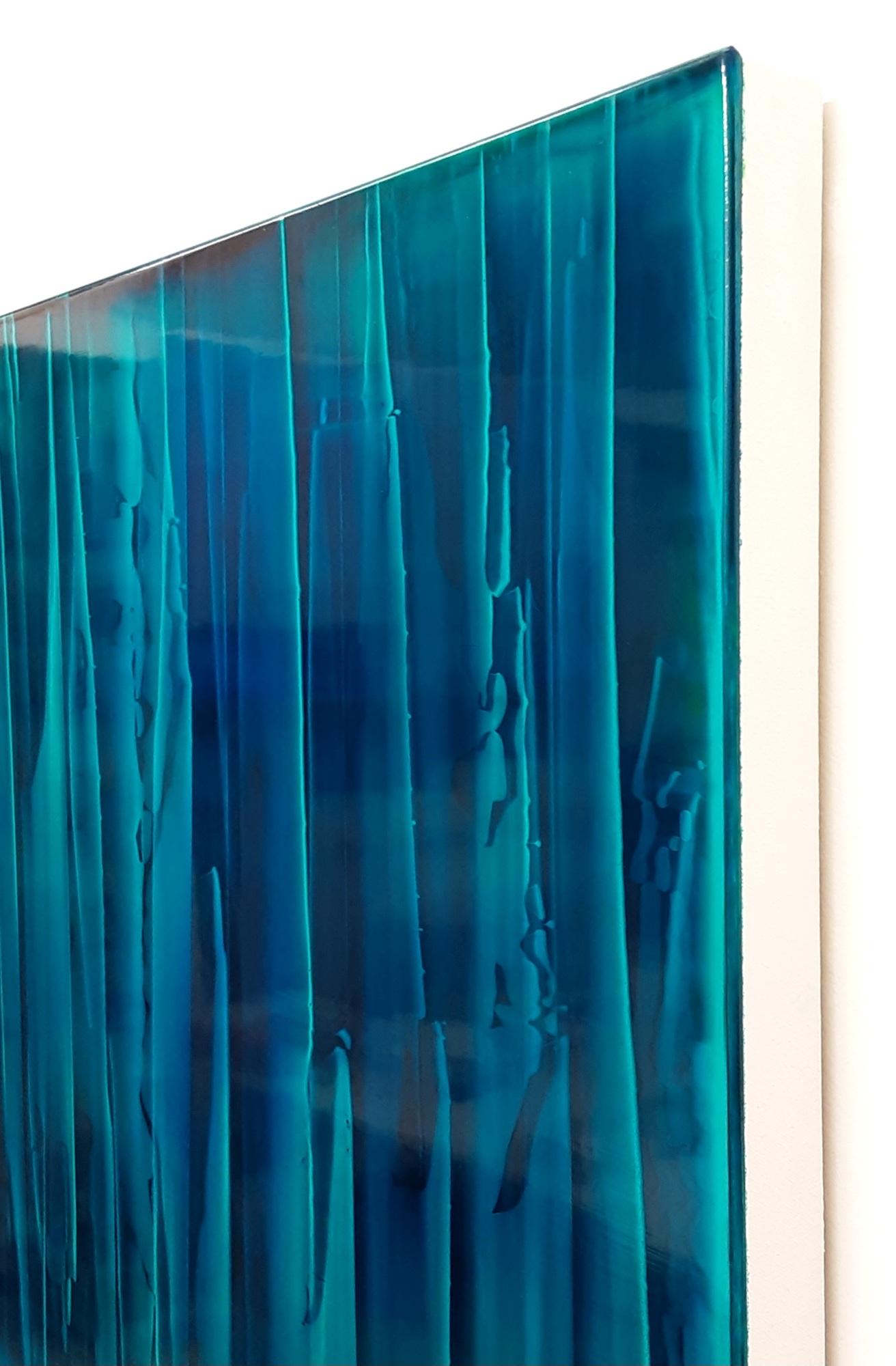 Shift (2/19) by James Lumsden - Abstract colour painting, light and dark blue For Sale 7