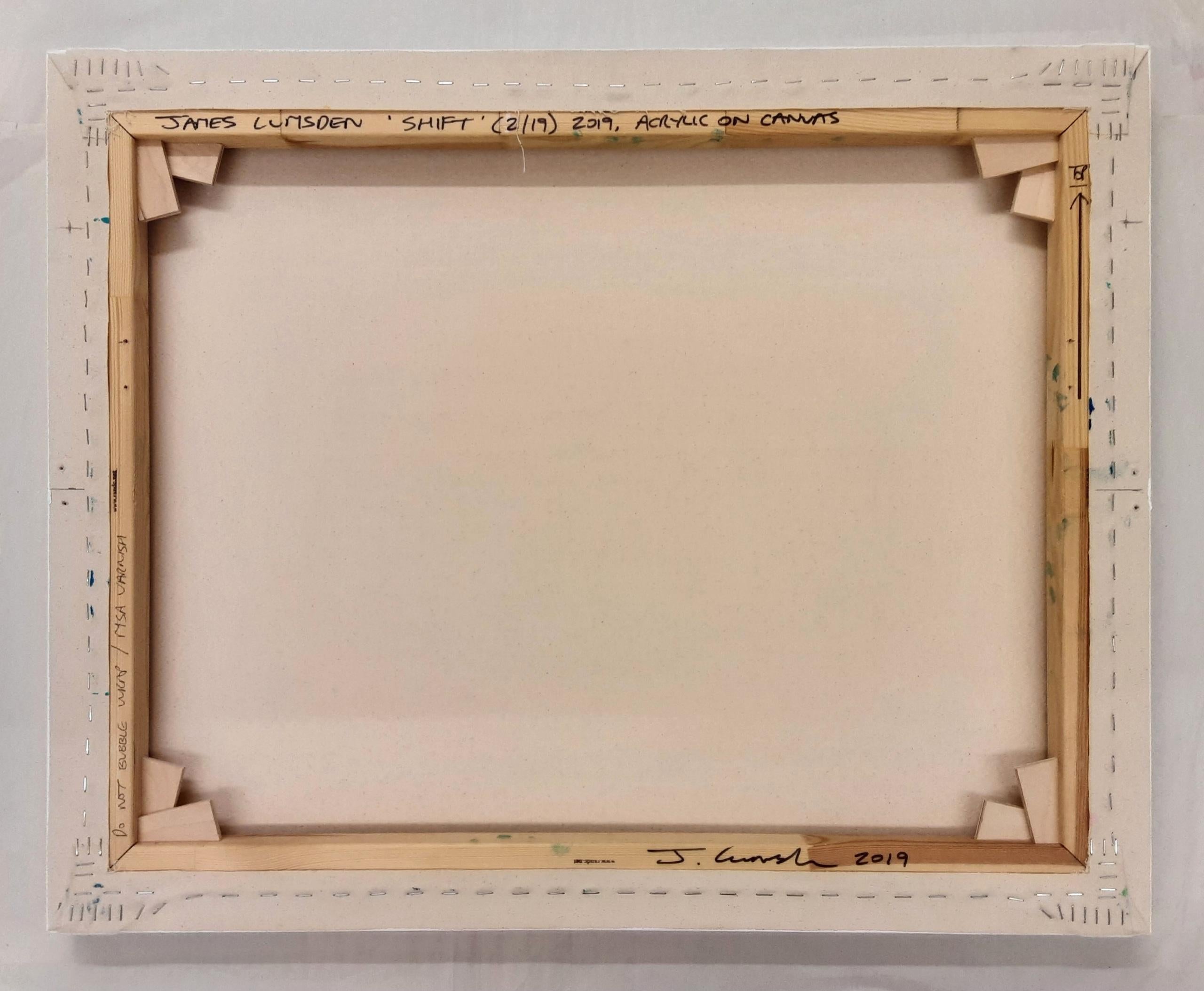 Shift (2/19) by James Lumsden - Abstract colour painting, light and dark blue For Sale 8