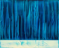 Shift (2/19) by James Lumsden - Abstract colour painting, light and dark blue